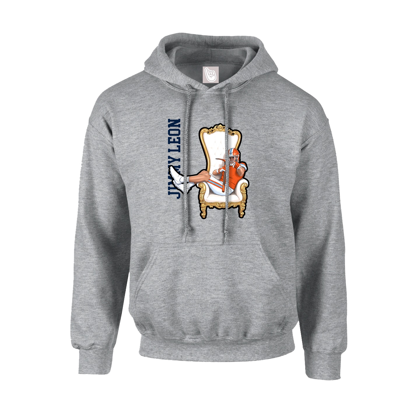 Youth Hoodie — Name Vertical in Grey