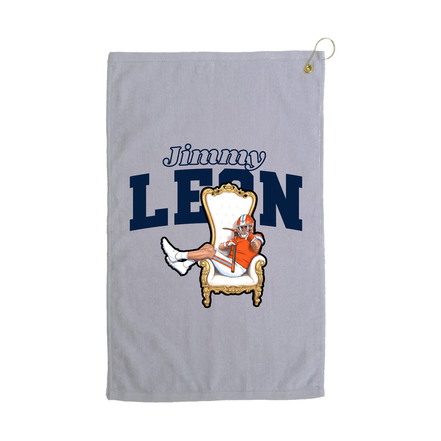 Golf Towel — Name Arch in Grey