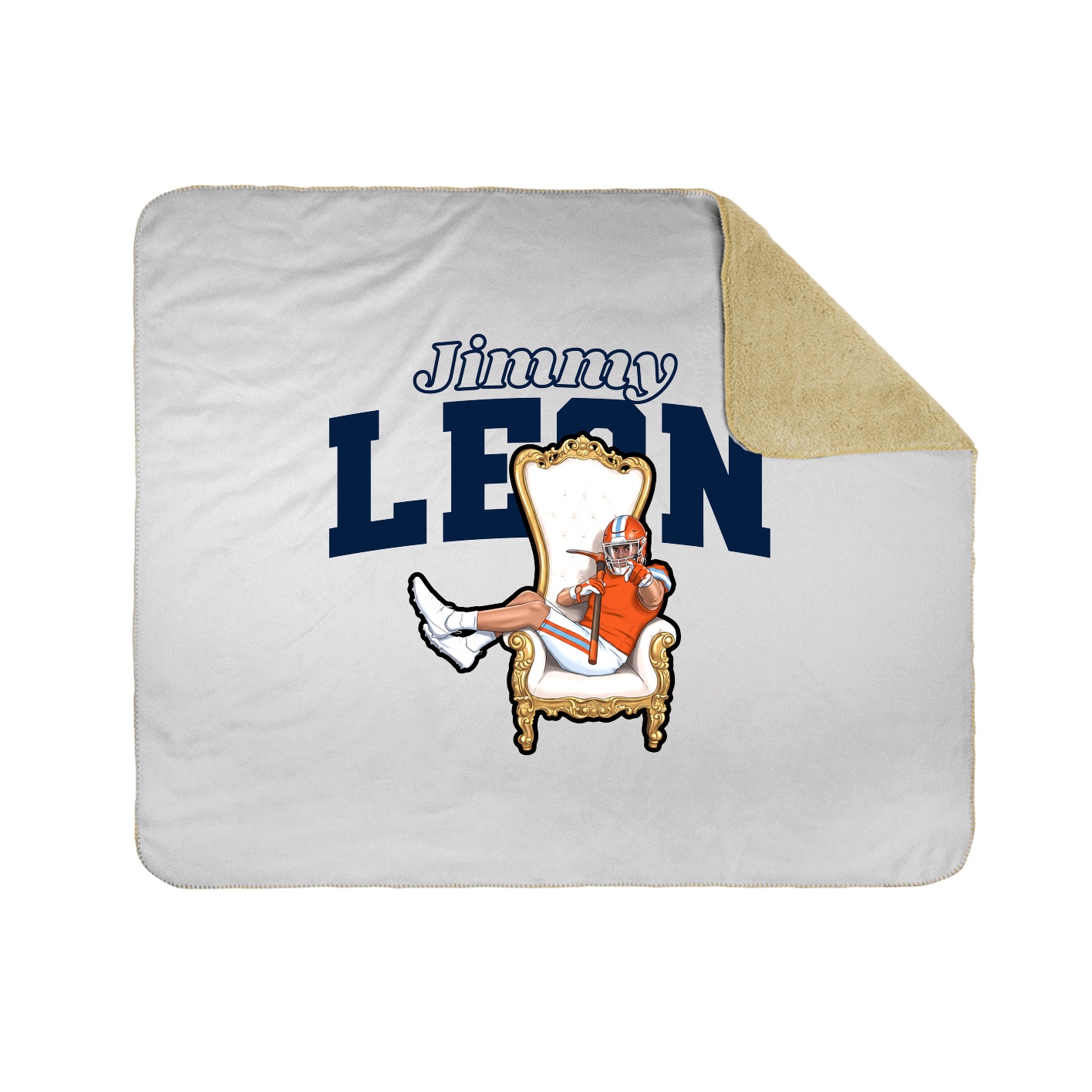 Throw Blanket — Name Arch in White