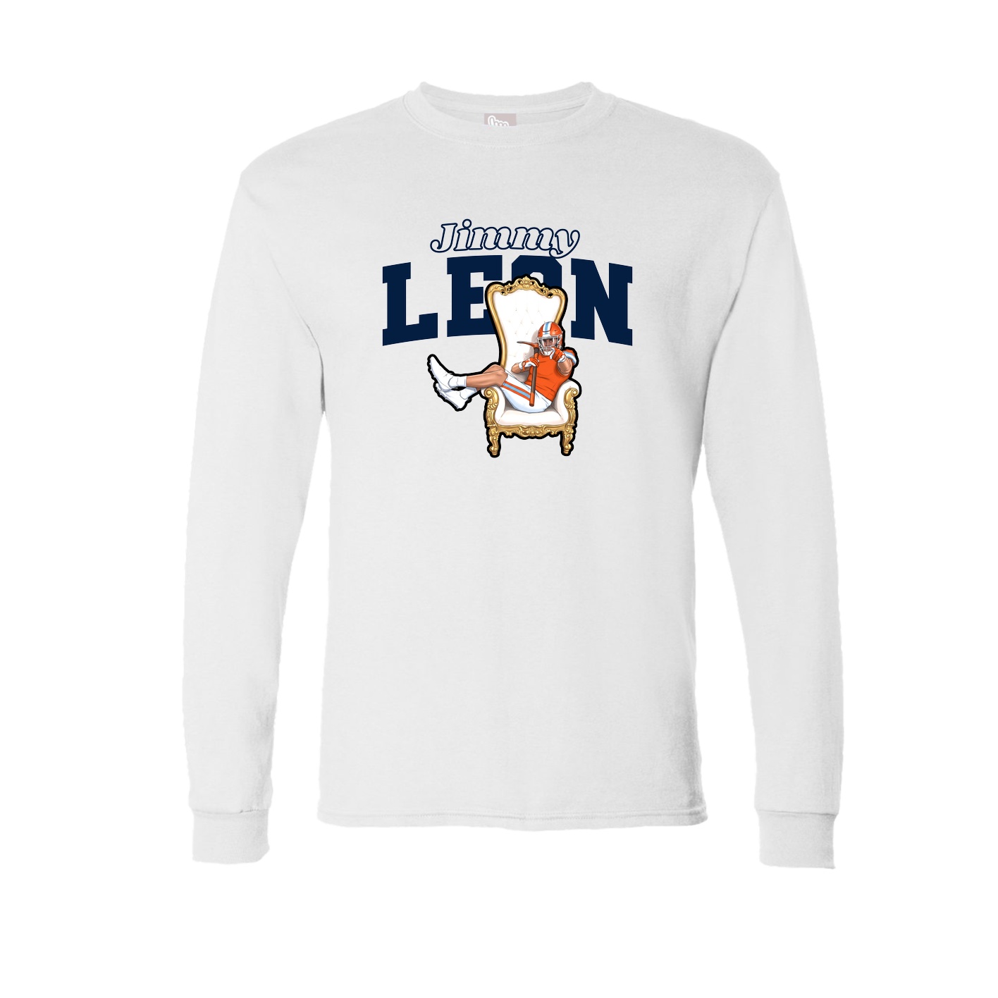 Long Sleeve Tee — Name Arch in White