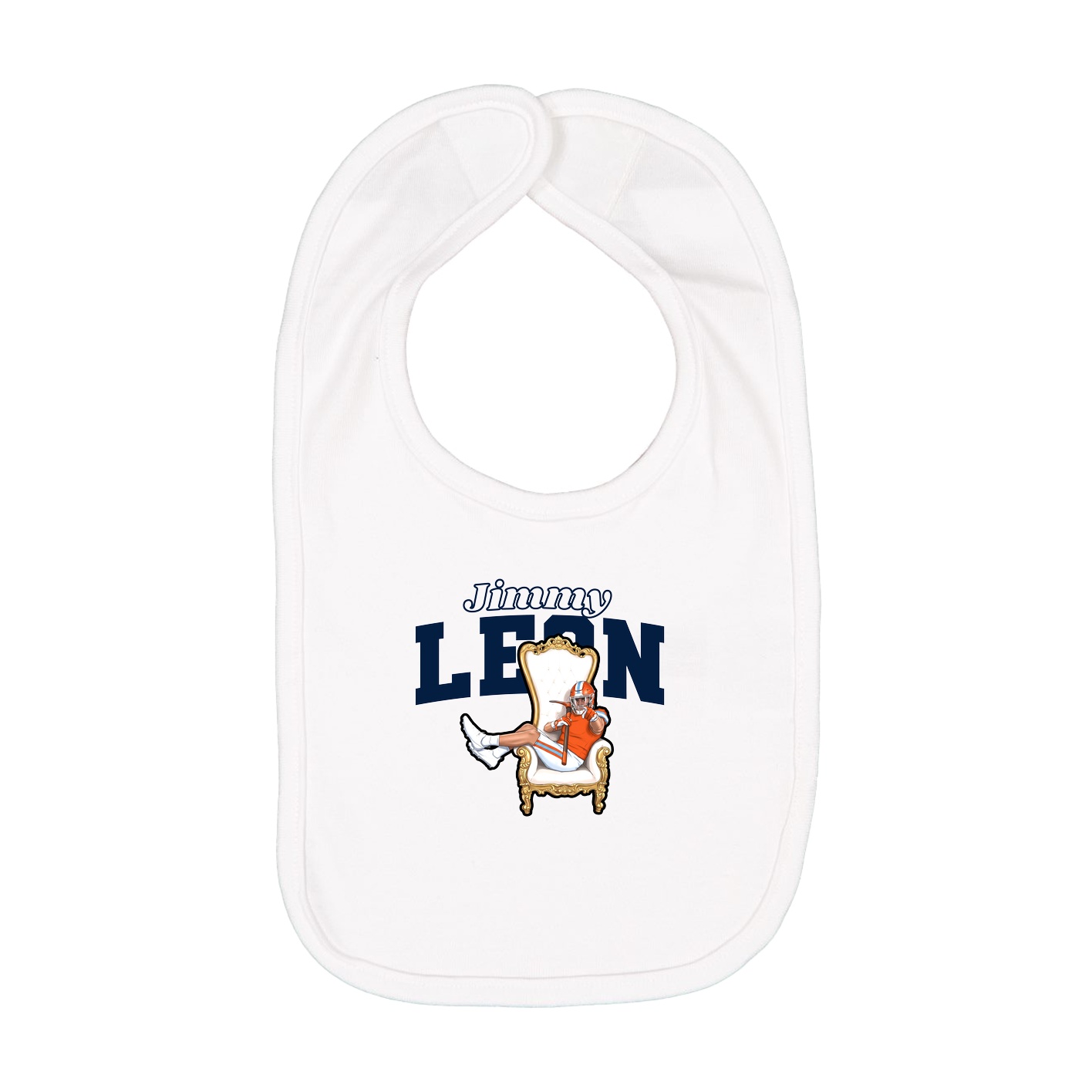Infant Bib — Name Arch in White