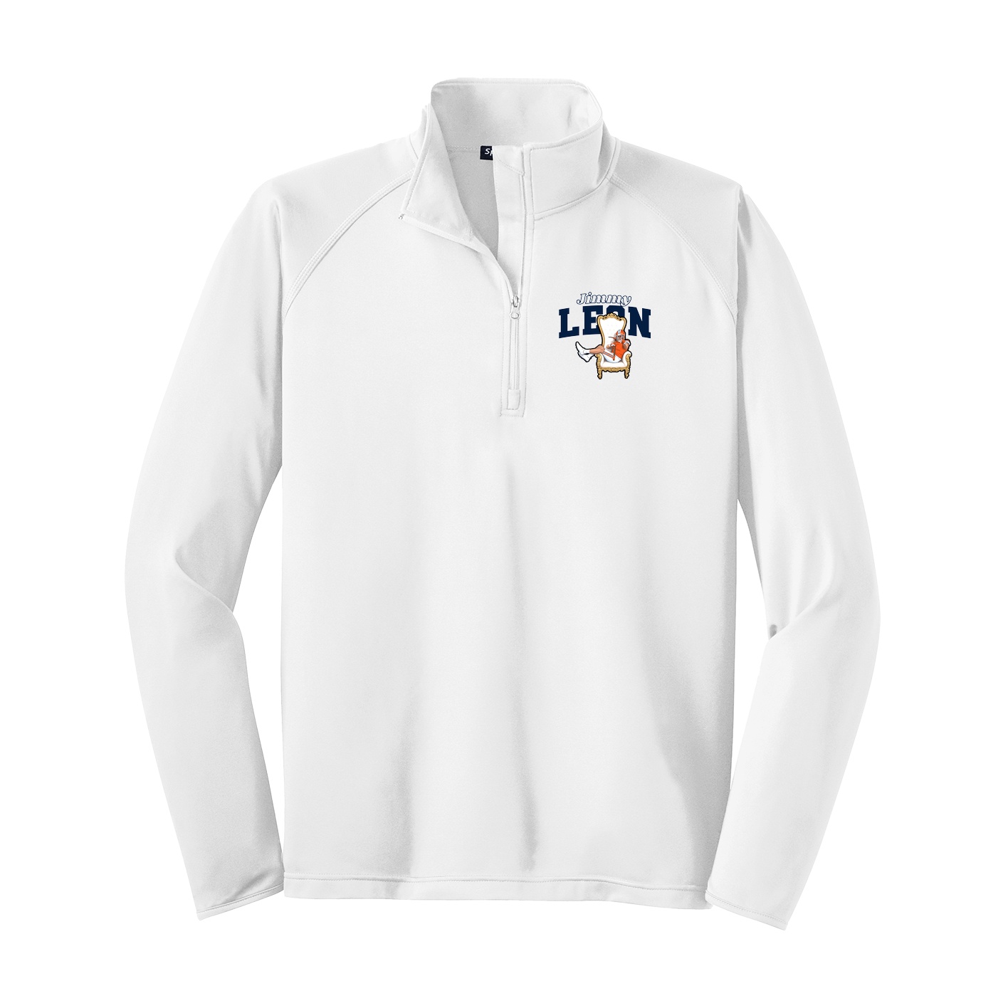 Q-Zip Pullover — Name Arch in White