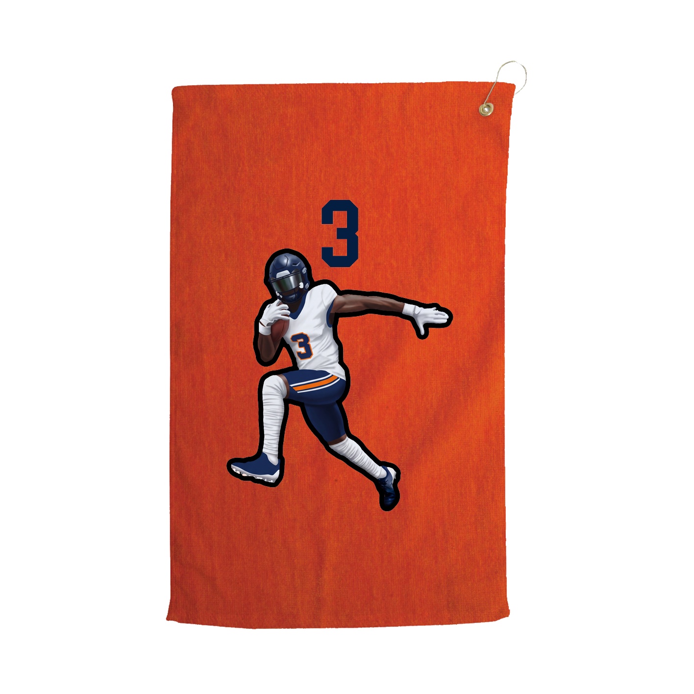 Golf Towel — Number Top in Orange