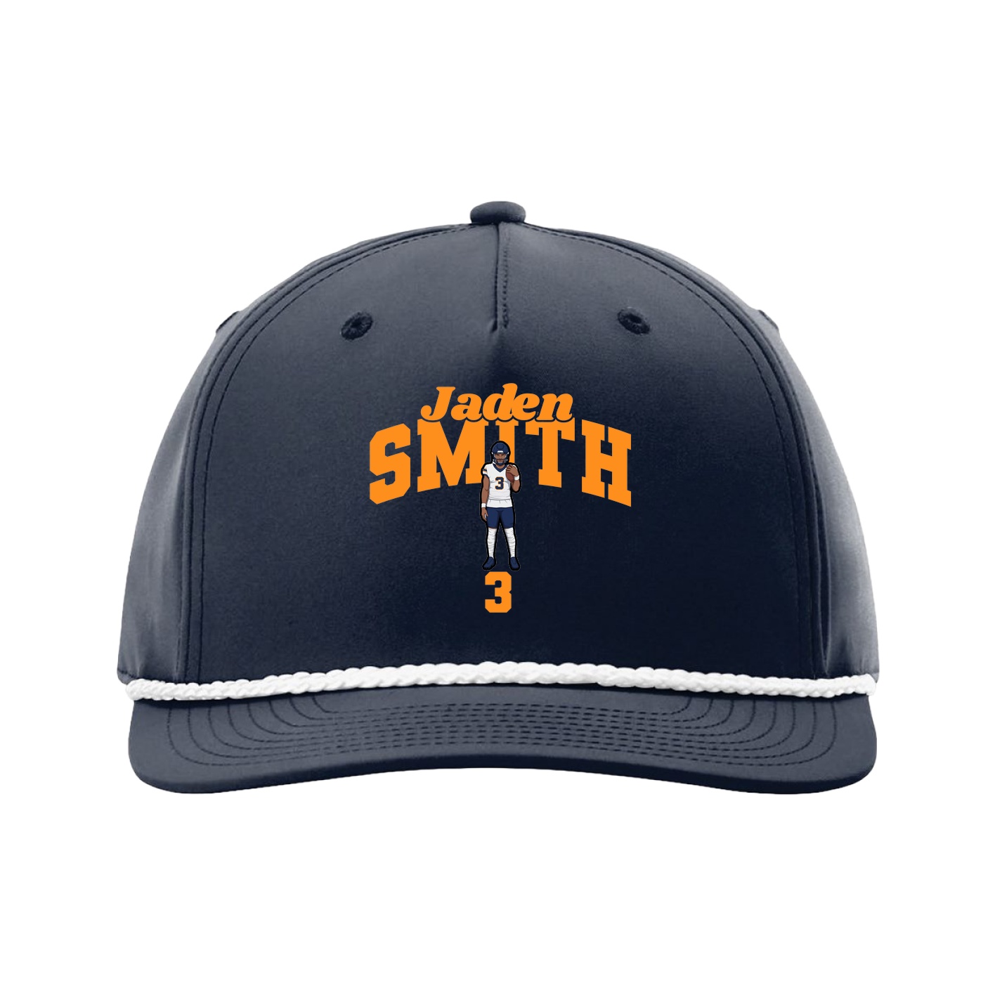 Five-Panel Classic Rope Cap — Signature Arch in Navy