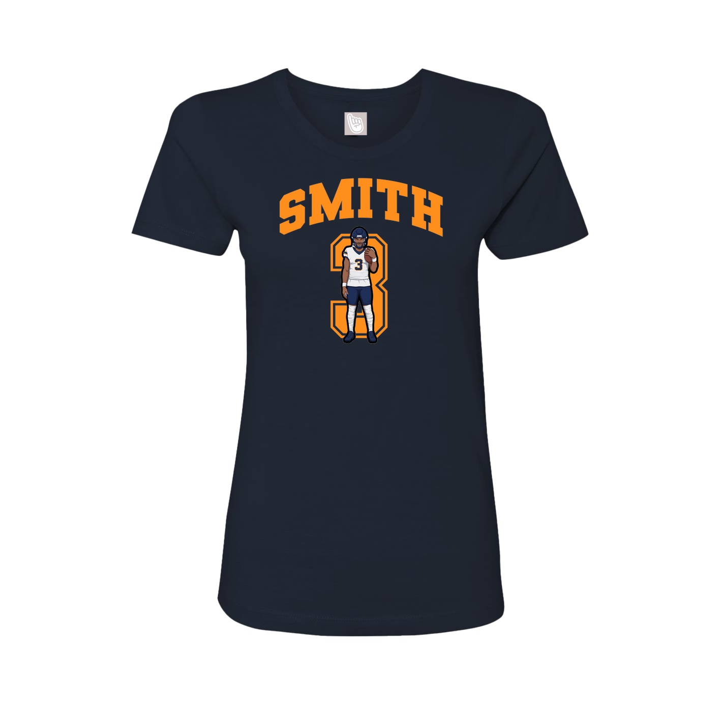 Fitted Women's Tee — Number in Navy