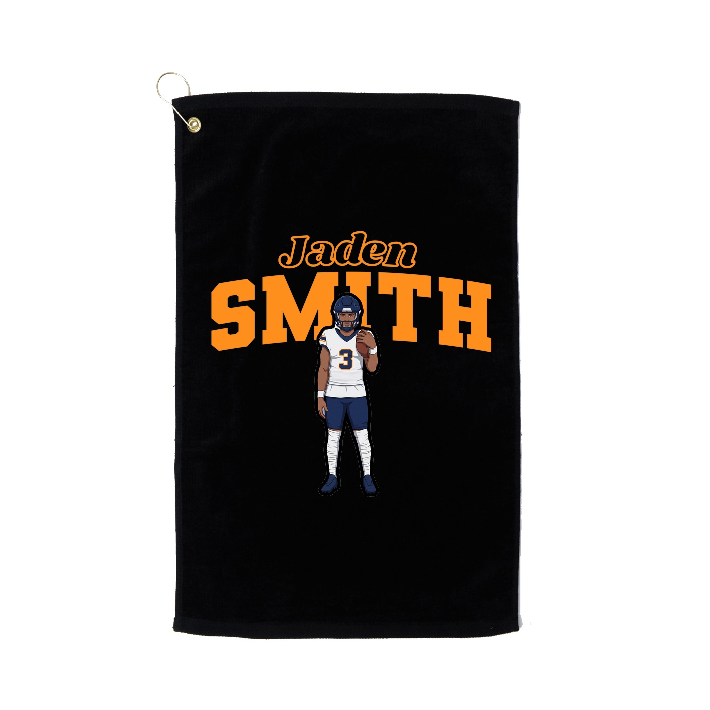 Golf Towel — Name Arch in Black
