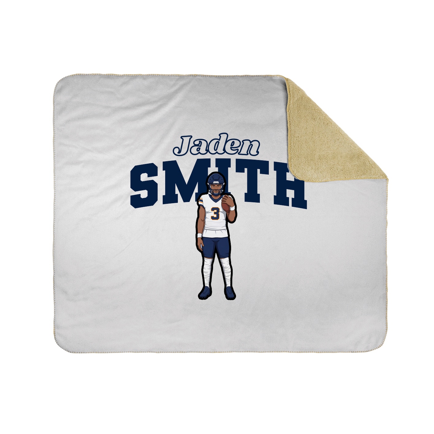 Throw Blanket — Name Arch in White
