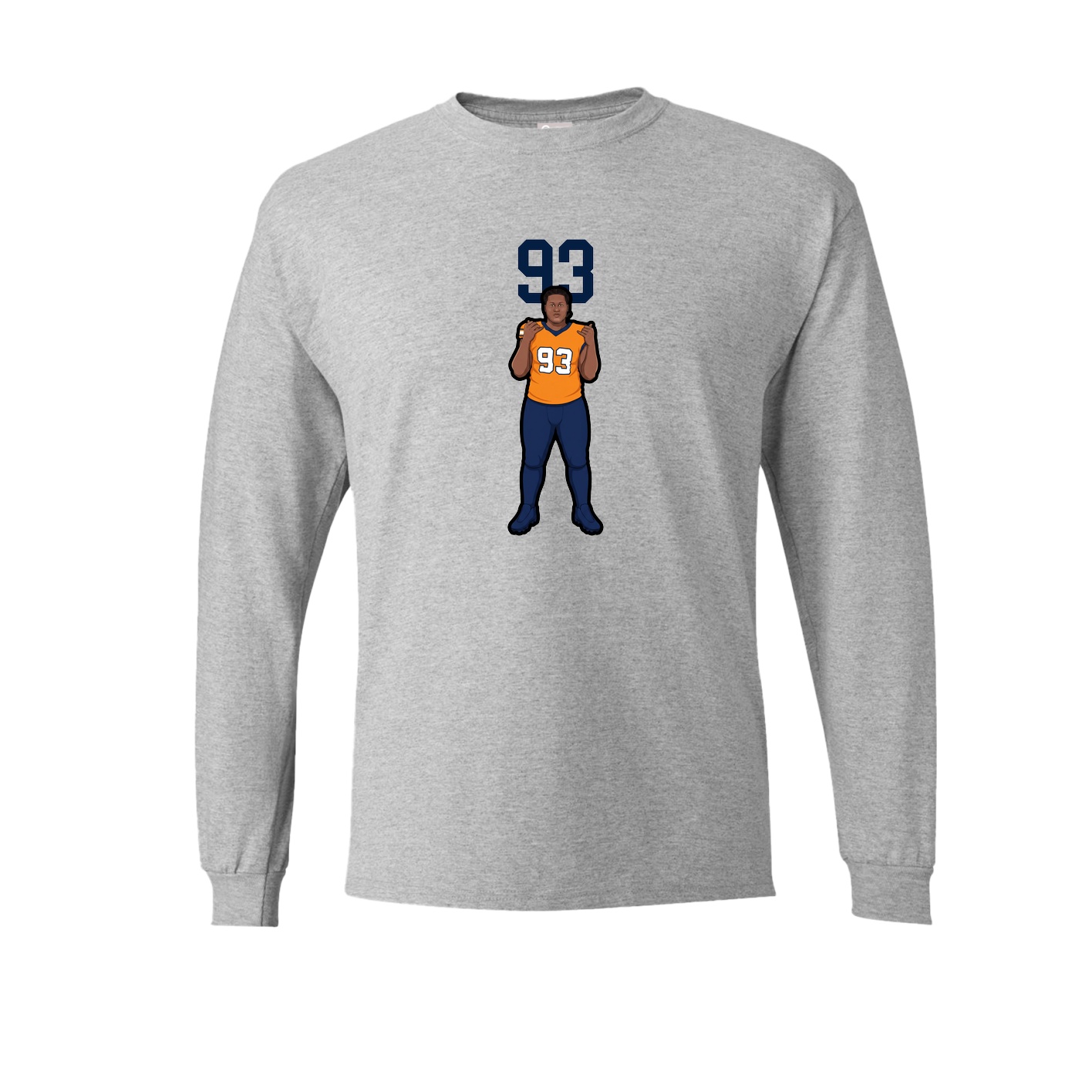 Long Sleeve Tee — Number Top in Grey