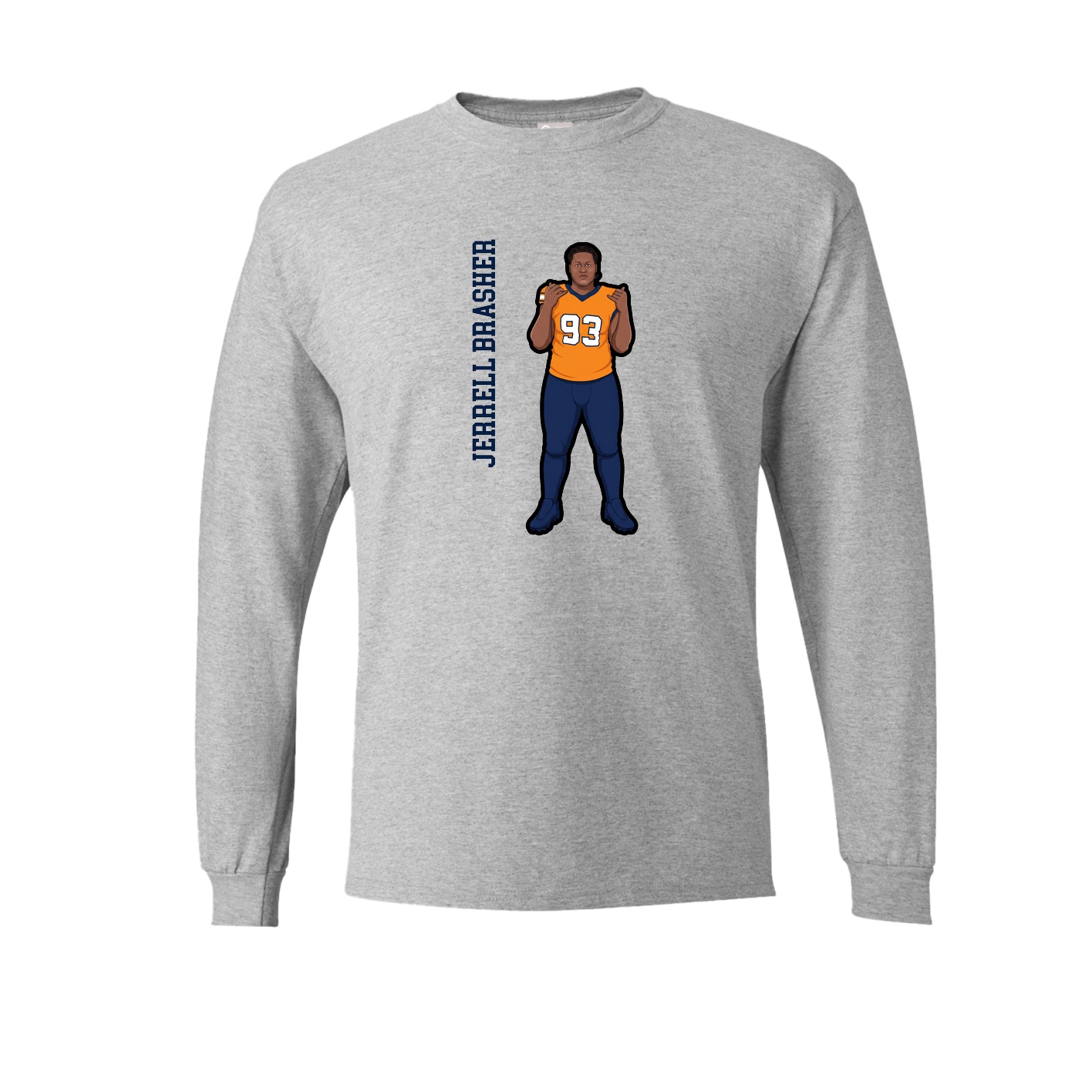 Long Sleeve Tee — Name Vertical in Grey