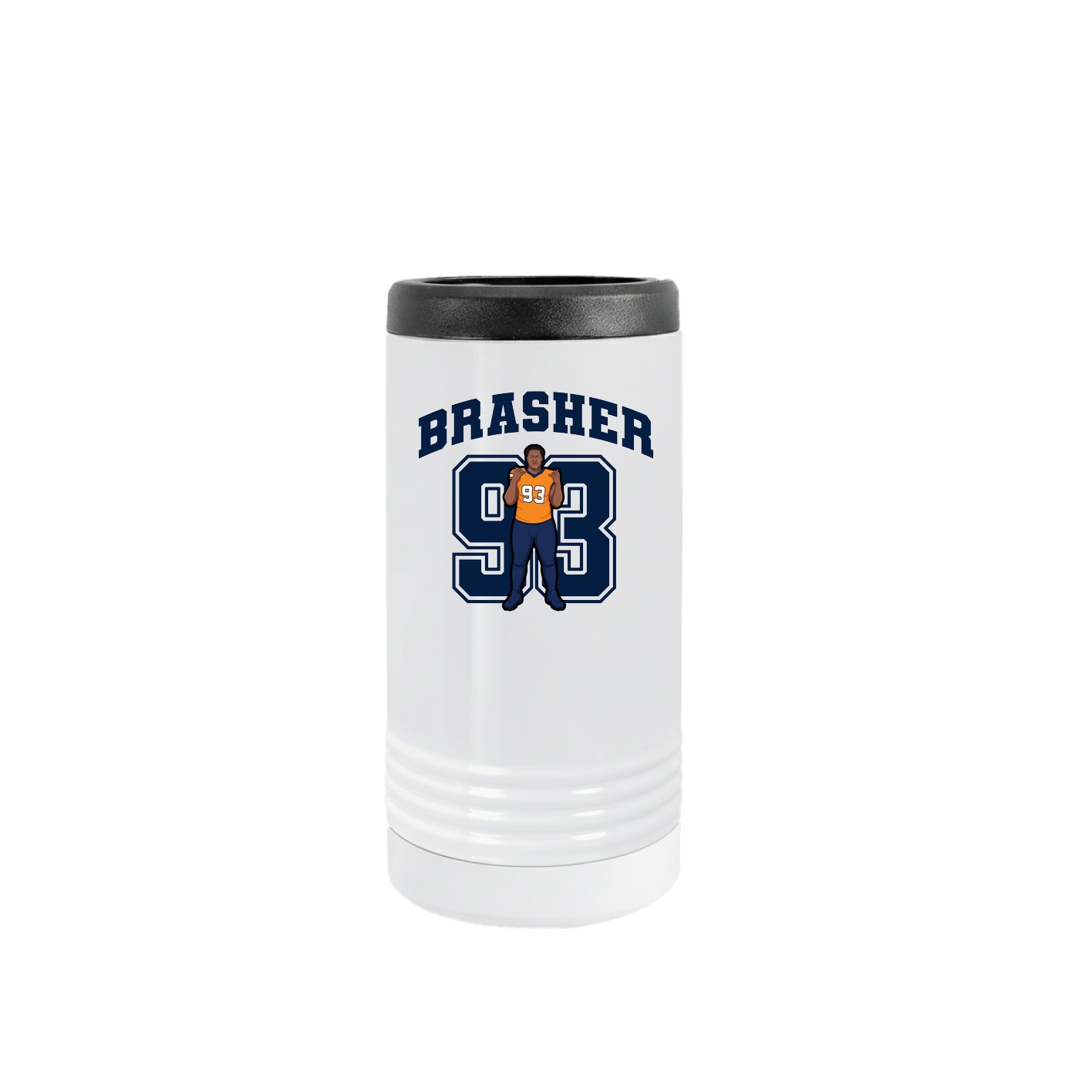 Slim Beverage Holder — Number in White