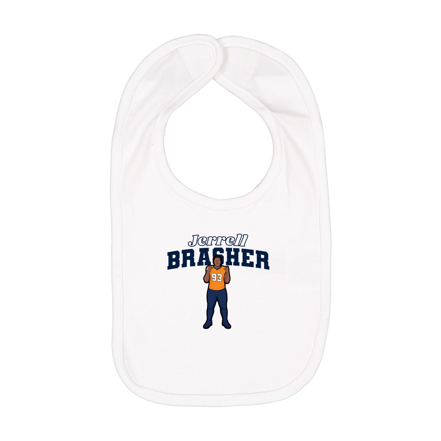Infant Bib — Name Arch in White
