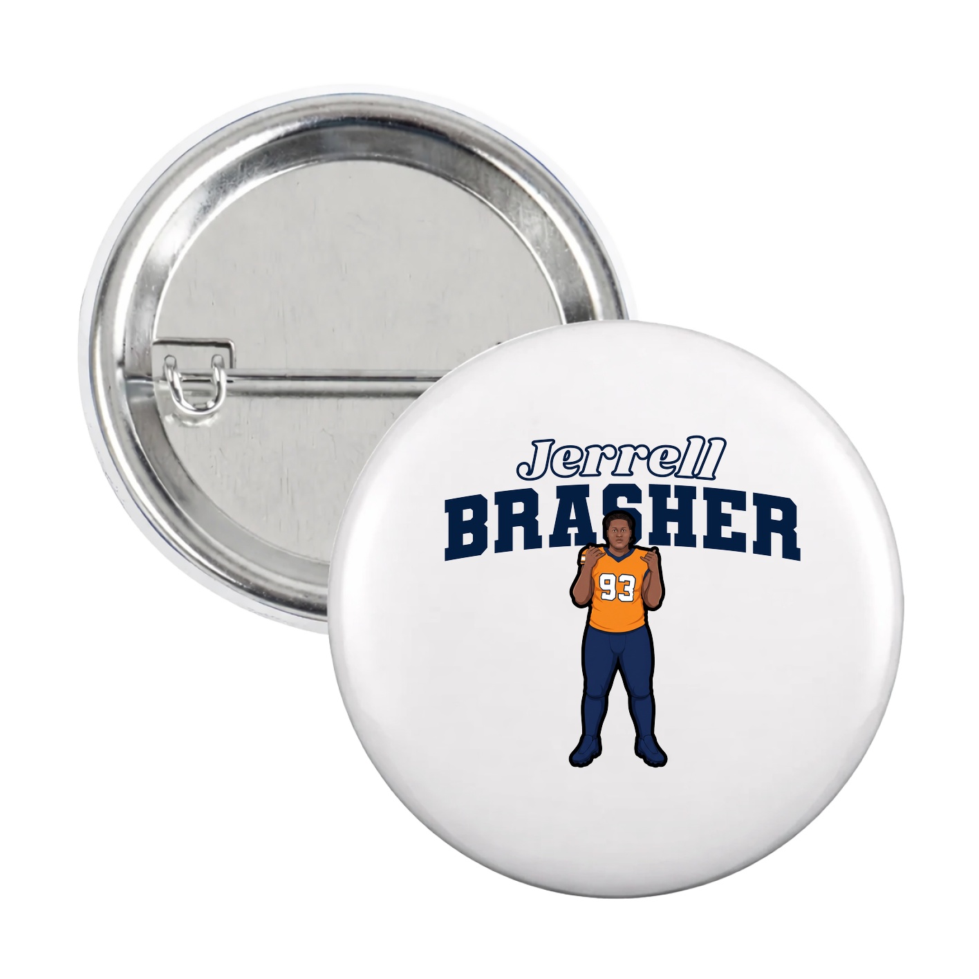 Game Day Button — Name Arch in White