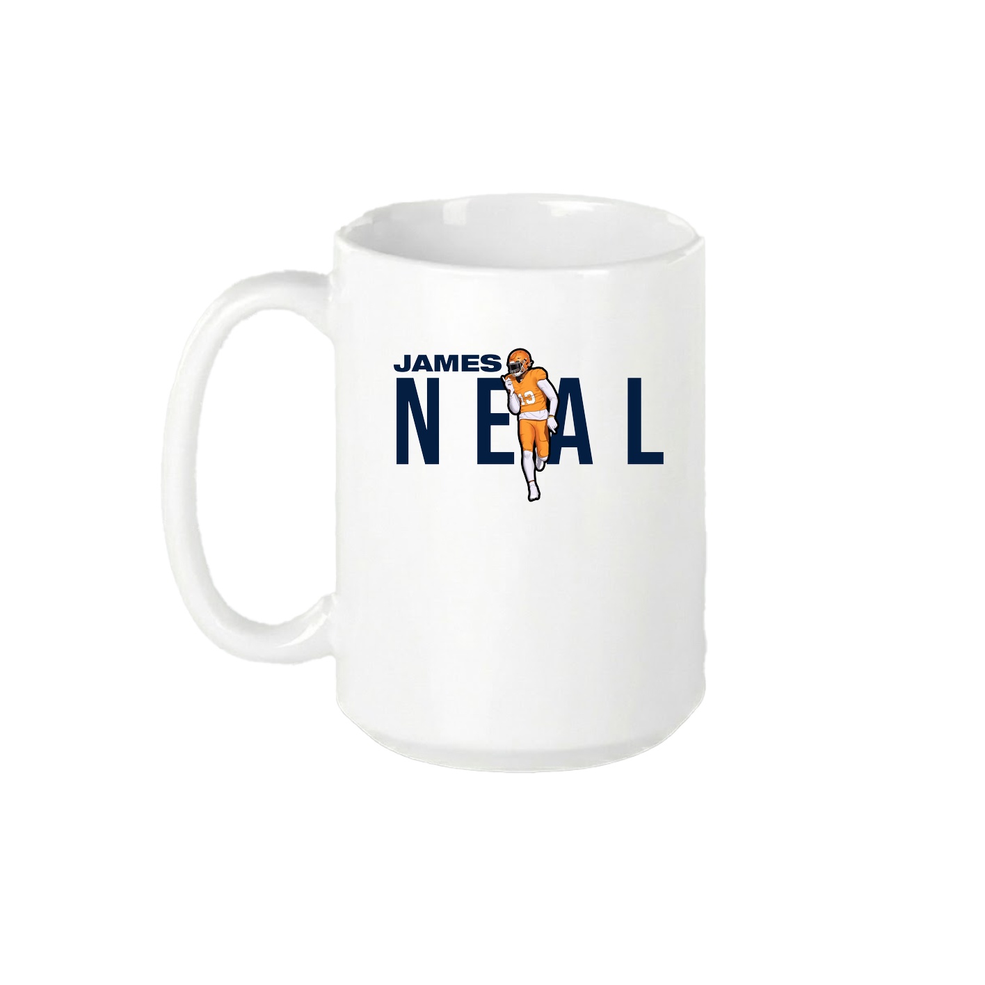 15oz Coffee Mug — Player Name in White