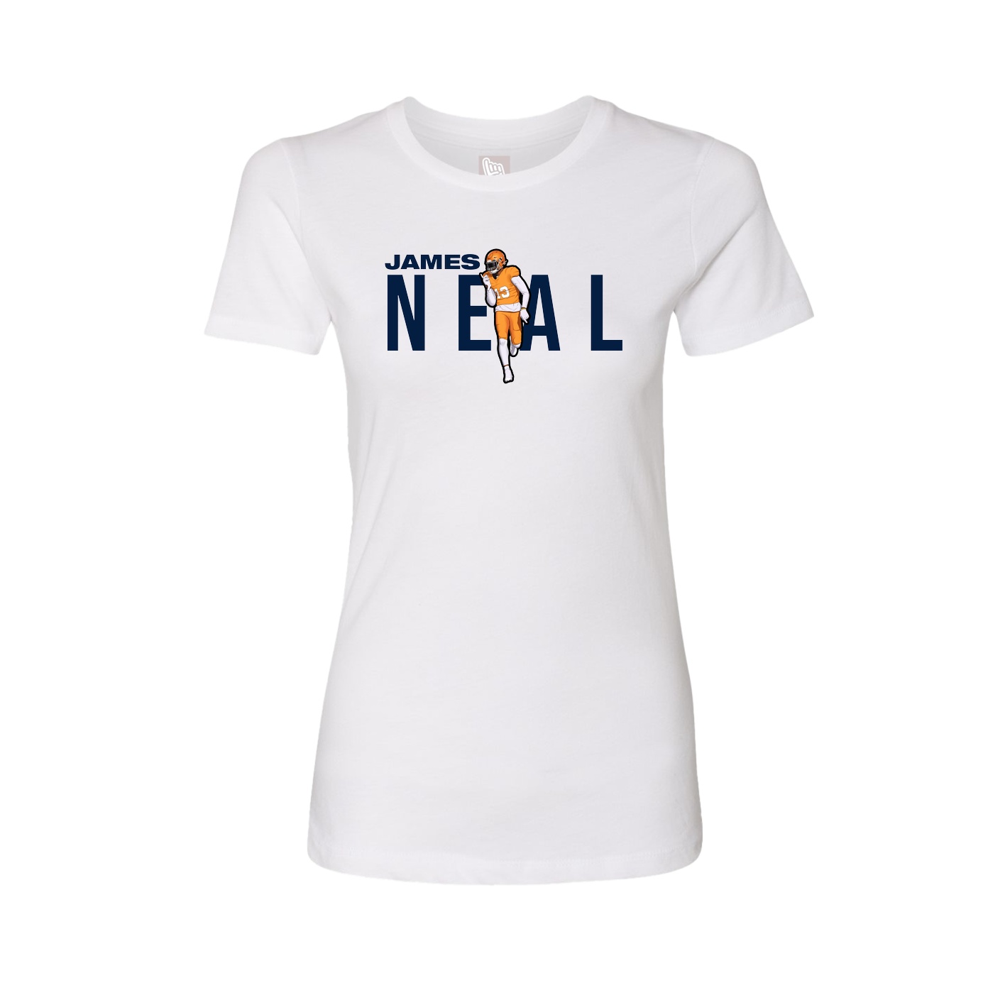 Fitted Women's Tee — Player Name in White