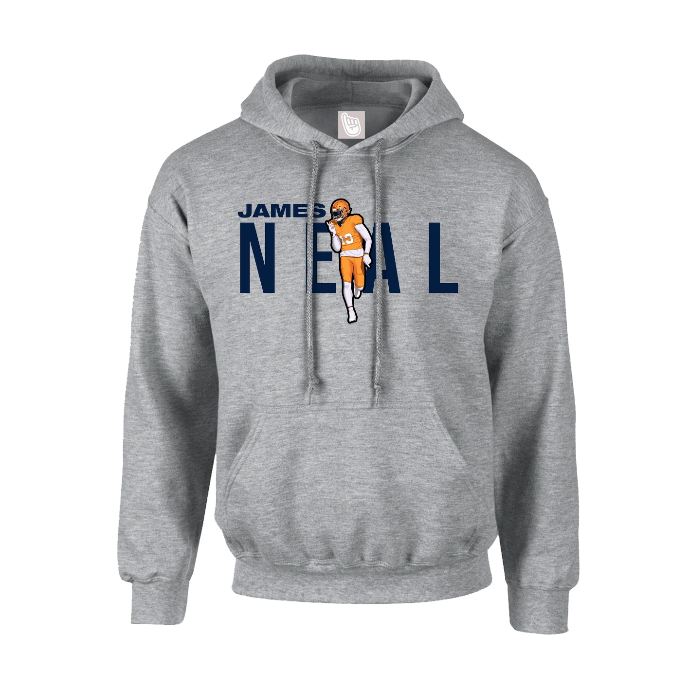 Youth Hoodie — Player Name in Grey