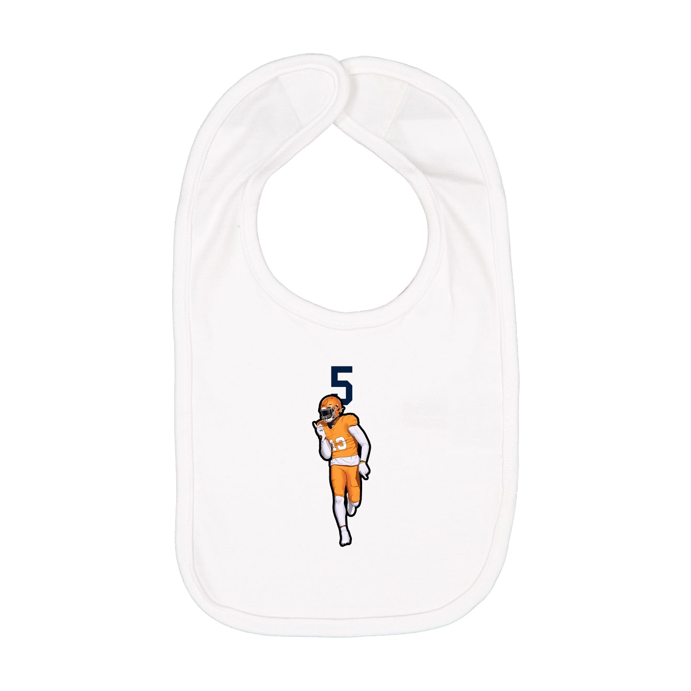 Infant Bib — Number Top in White