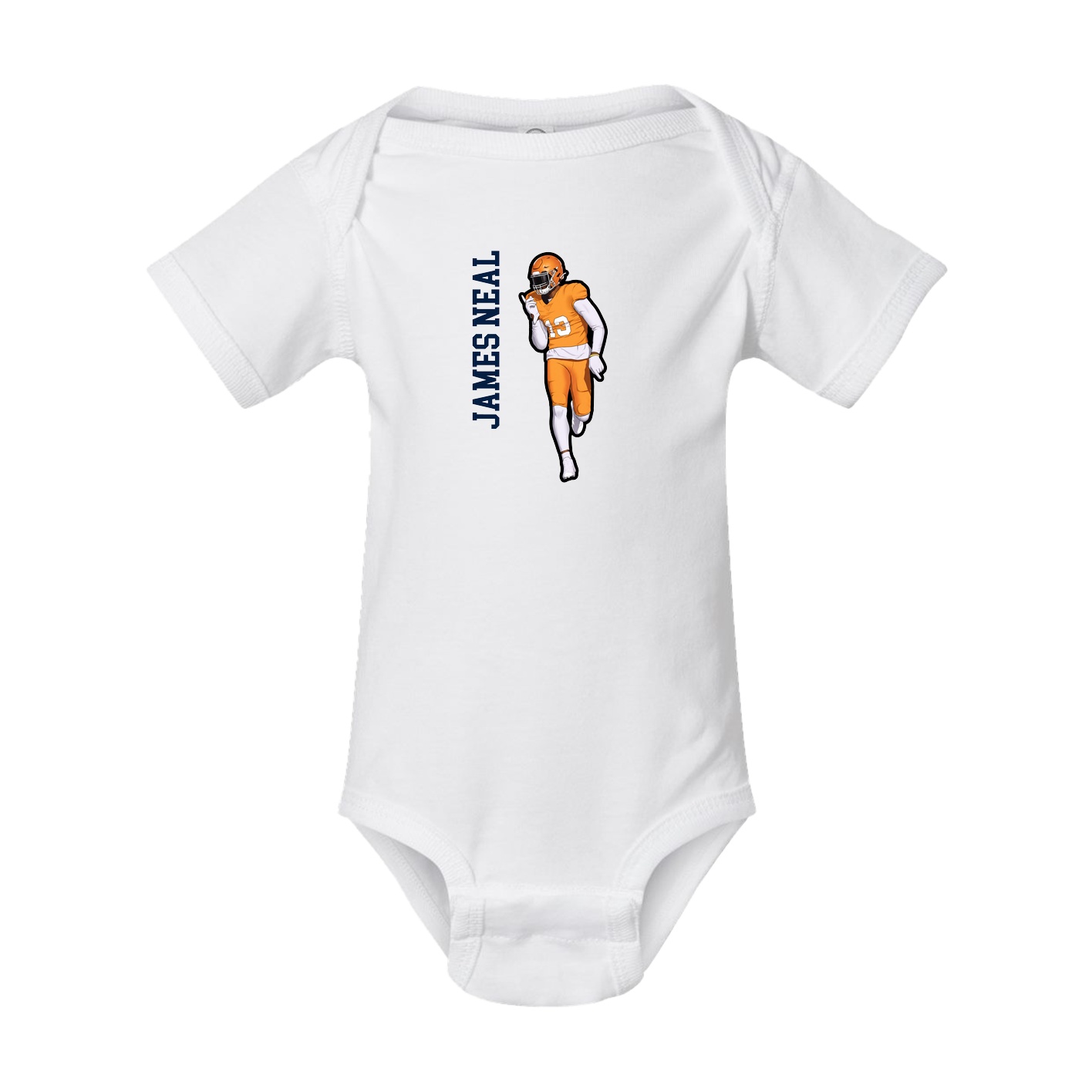 Baby Onesie — Name Vertical in White