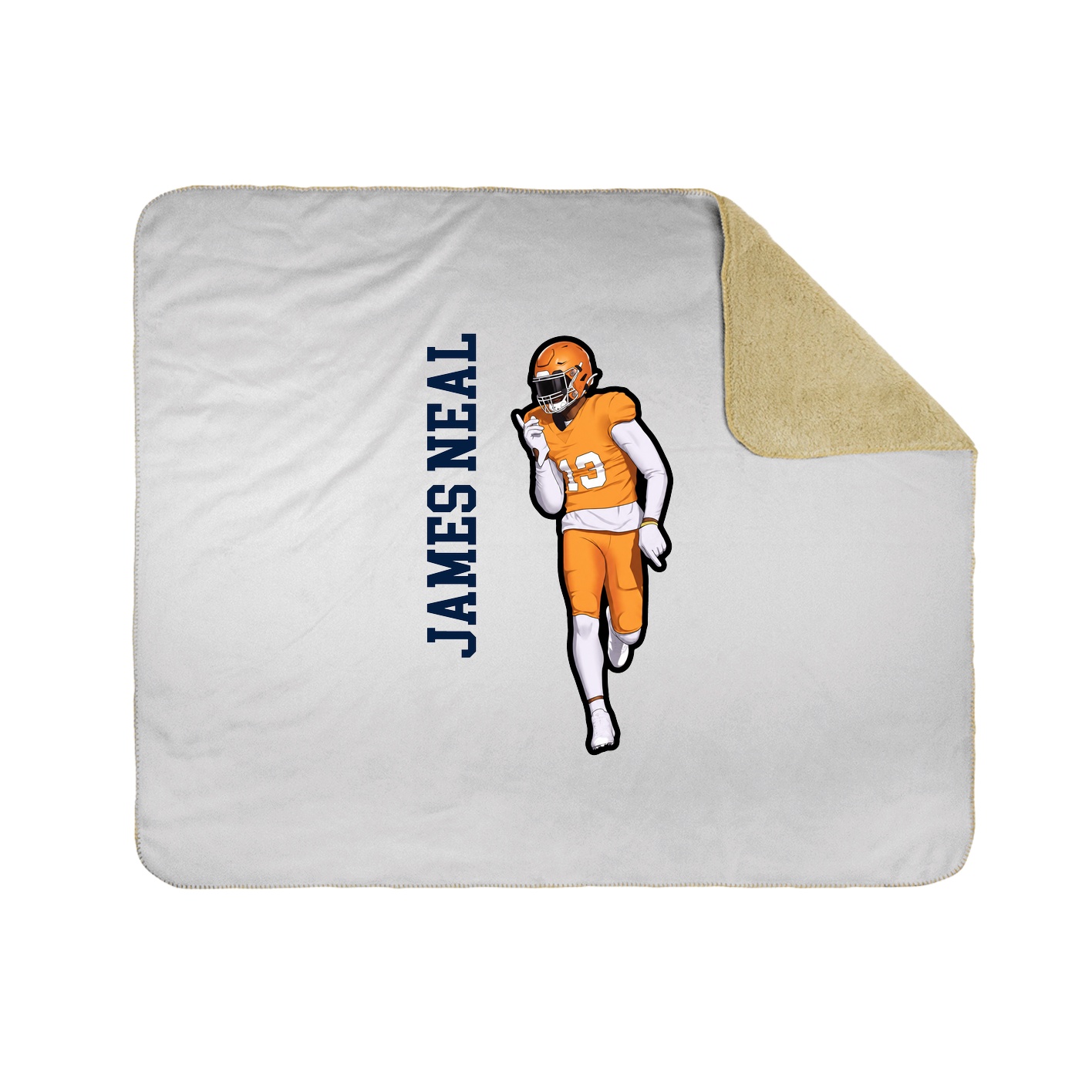 Throw Blanket — Name Vertical in White