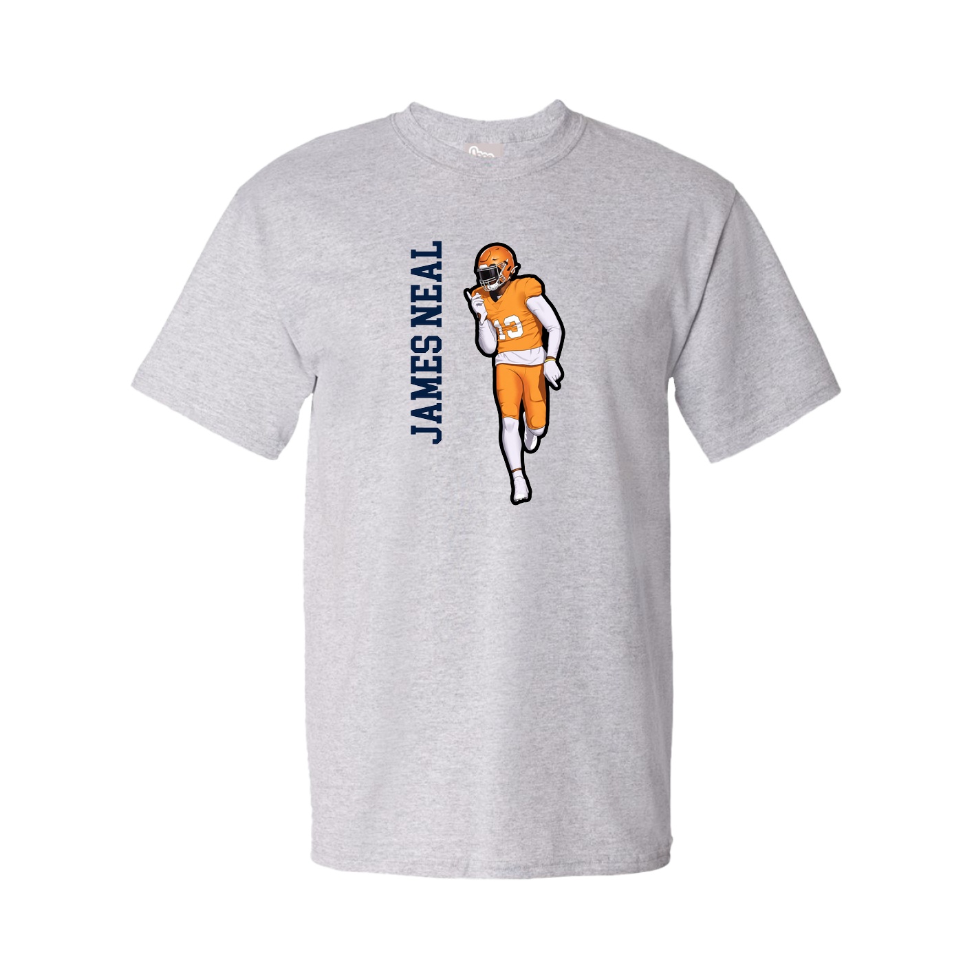 Tee — Name Vertical in Grey