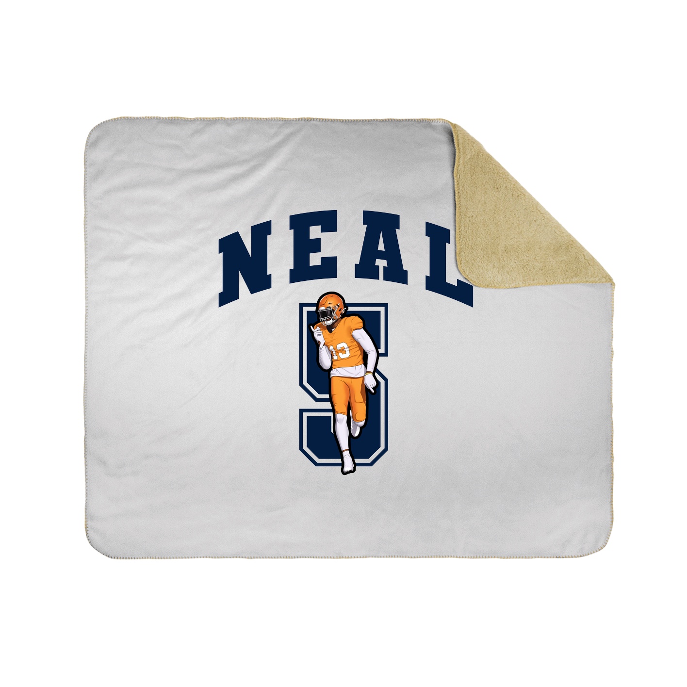Throw Blanket — Number in White