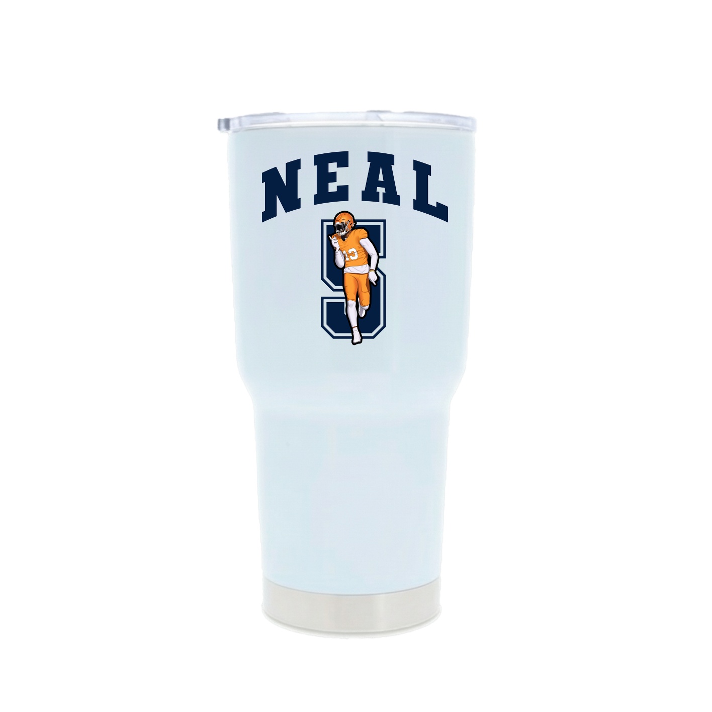 30oz Stainless Steel Tumbler — Number in White