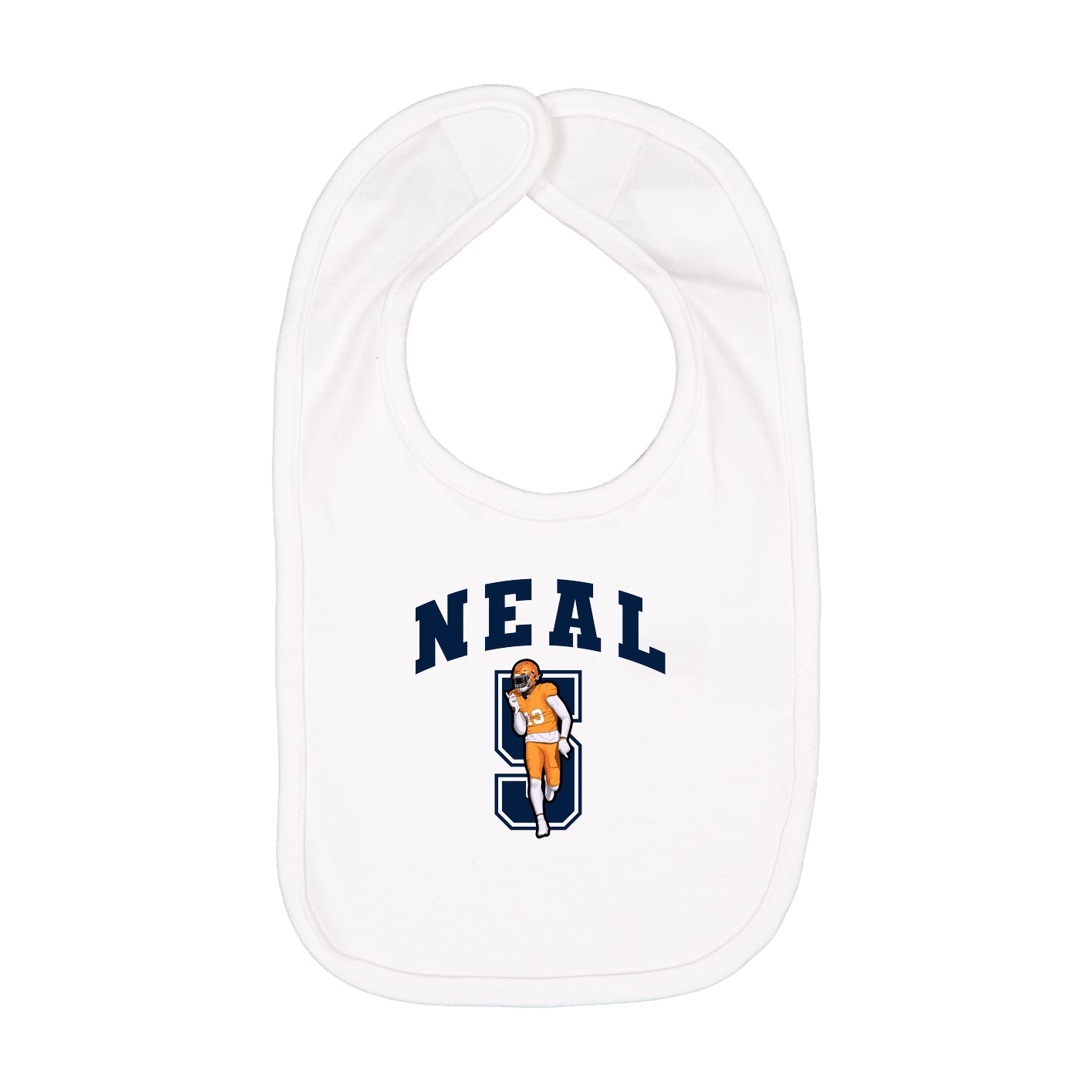 Infant Bib — Number in White