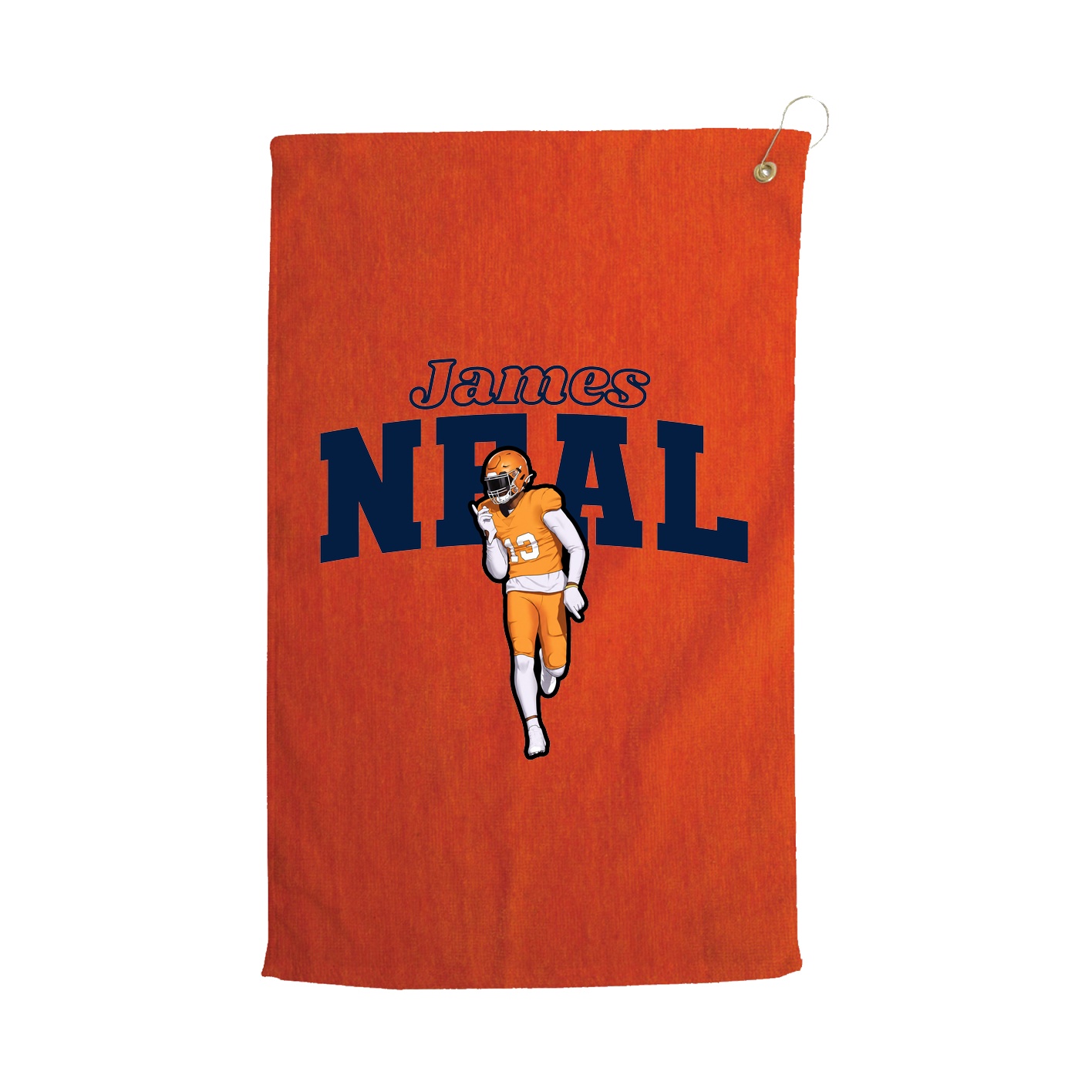 Golf Towel — Name Arch in Orange