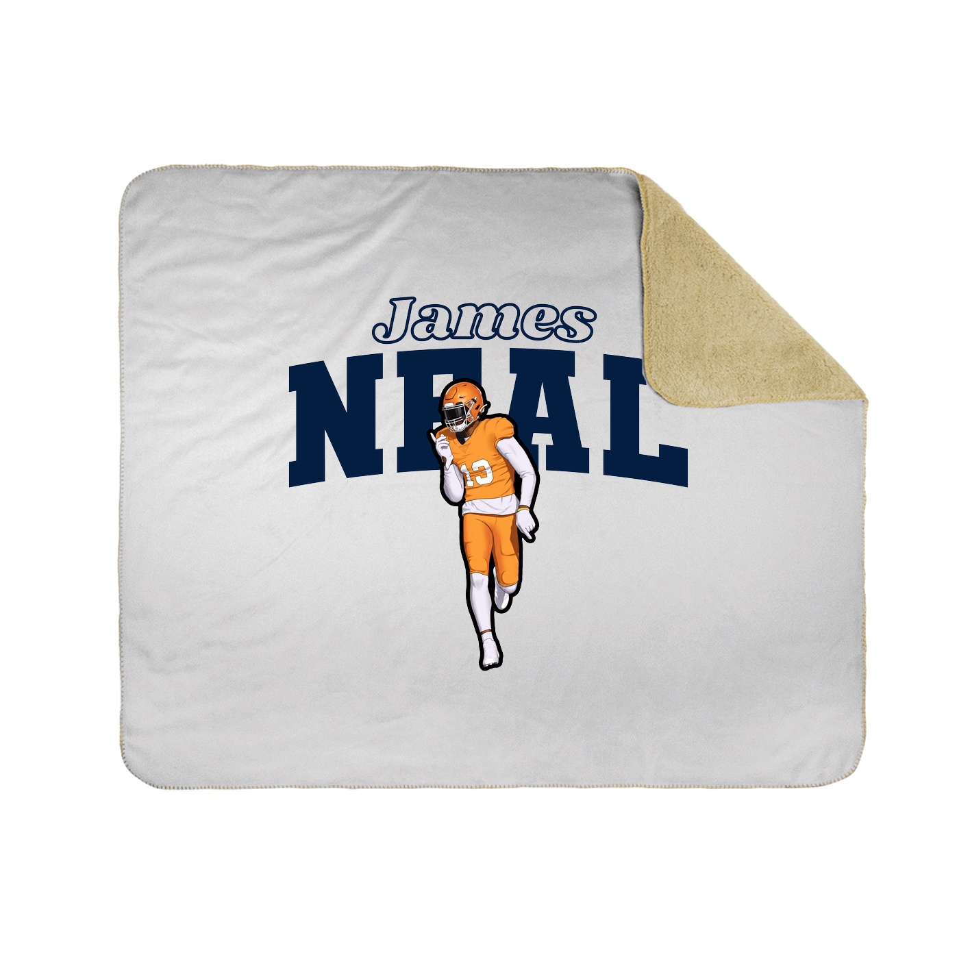 Throw Blanket — Name Arch in White