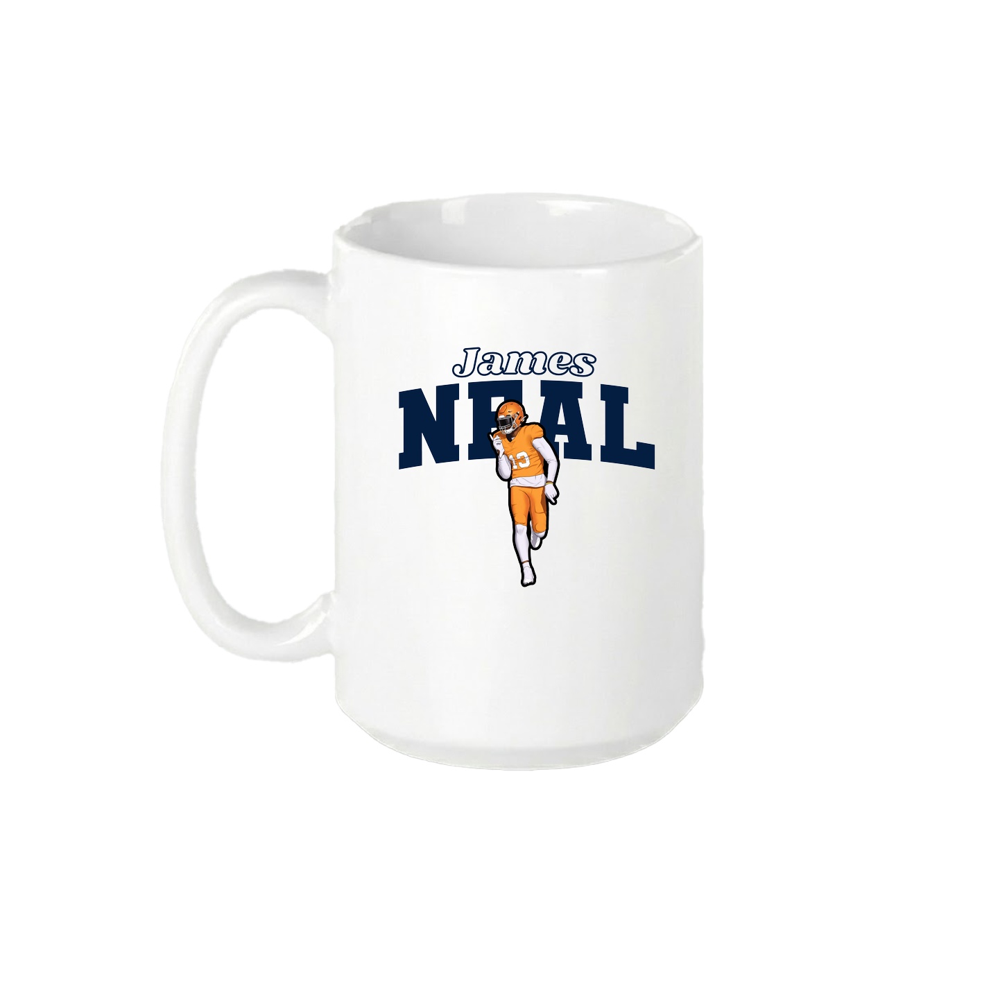 15oz Coffee Mug — Name Arch in White