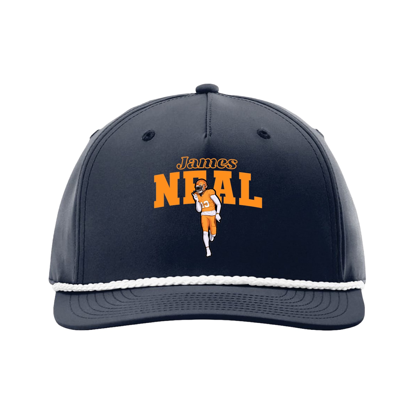 Five-Panel Classic Rope Cap — Name Arch in Navy