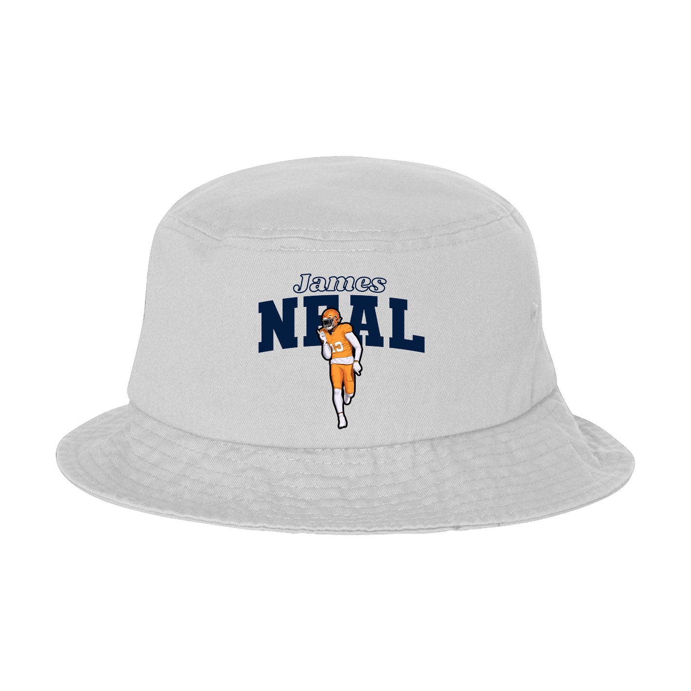 Bucket Cap — Name Arch in White