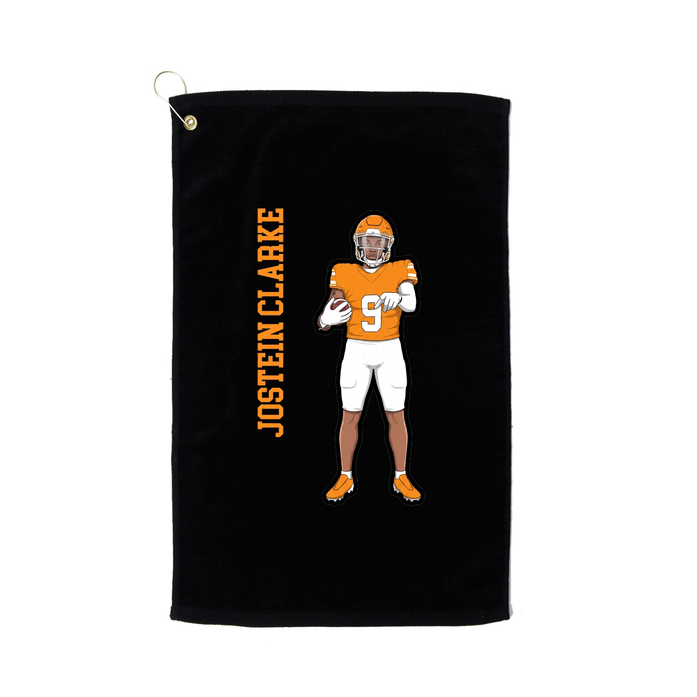 Golf Towel — Name Vertical in Black