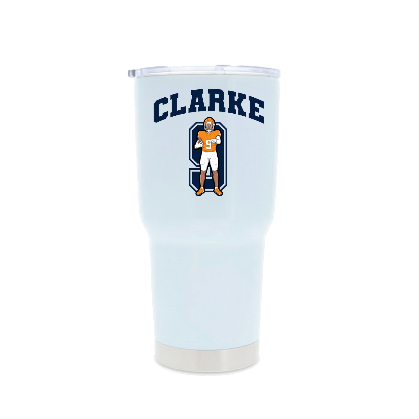 30oz Stainless Steel Tumbler — Number in White