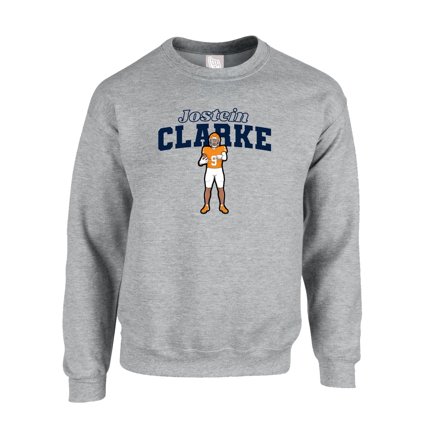 Fleece Crew — Name Arch in Grey