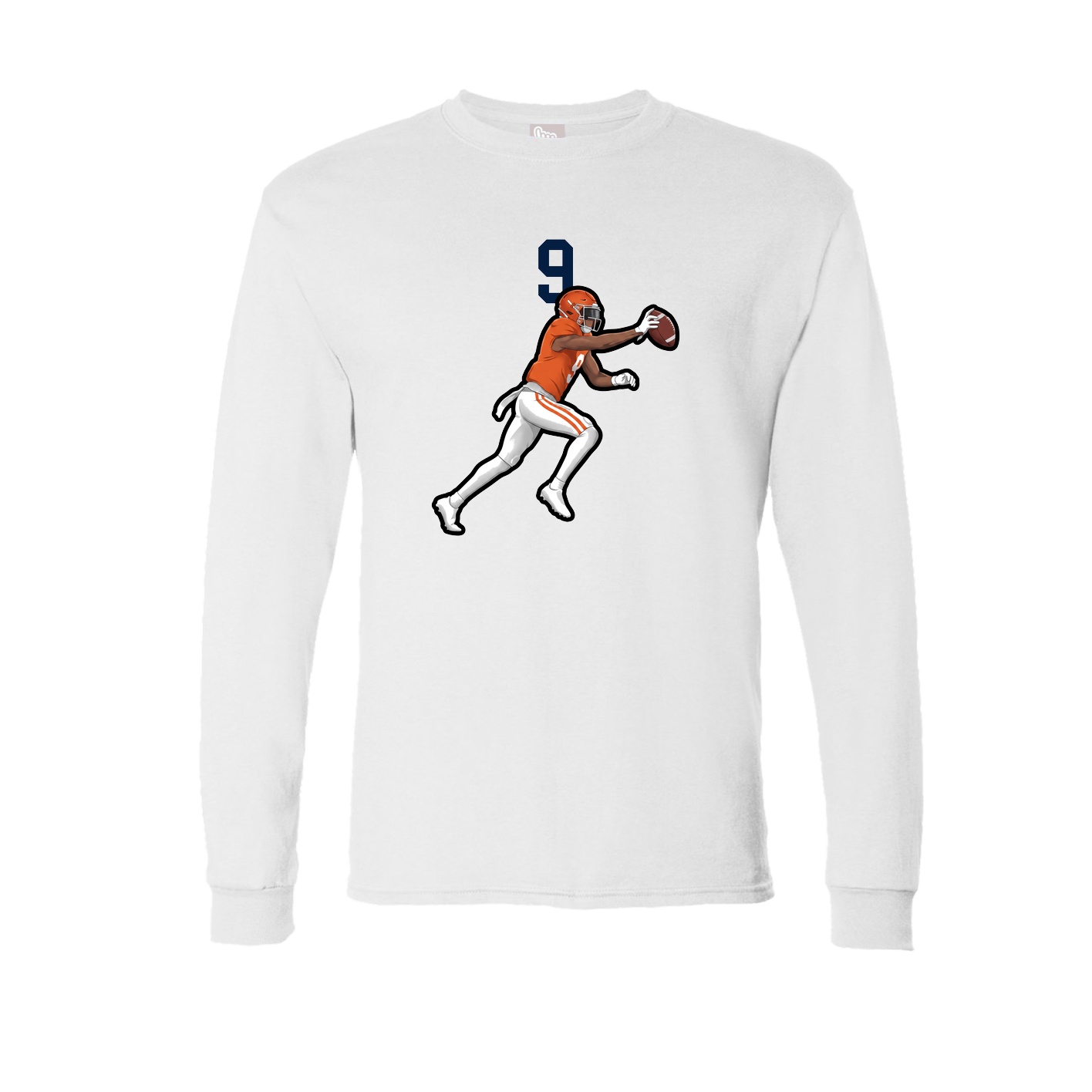 Long Sleeve Tee — Number Top in White