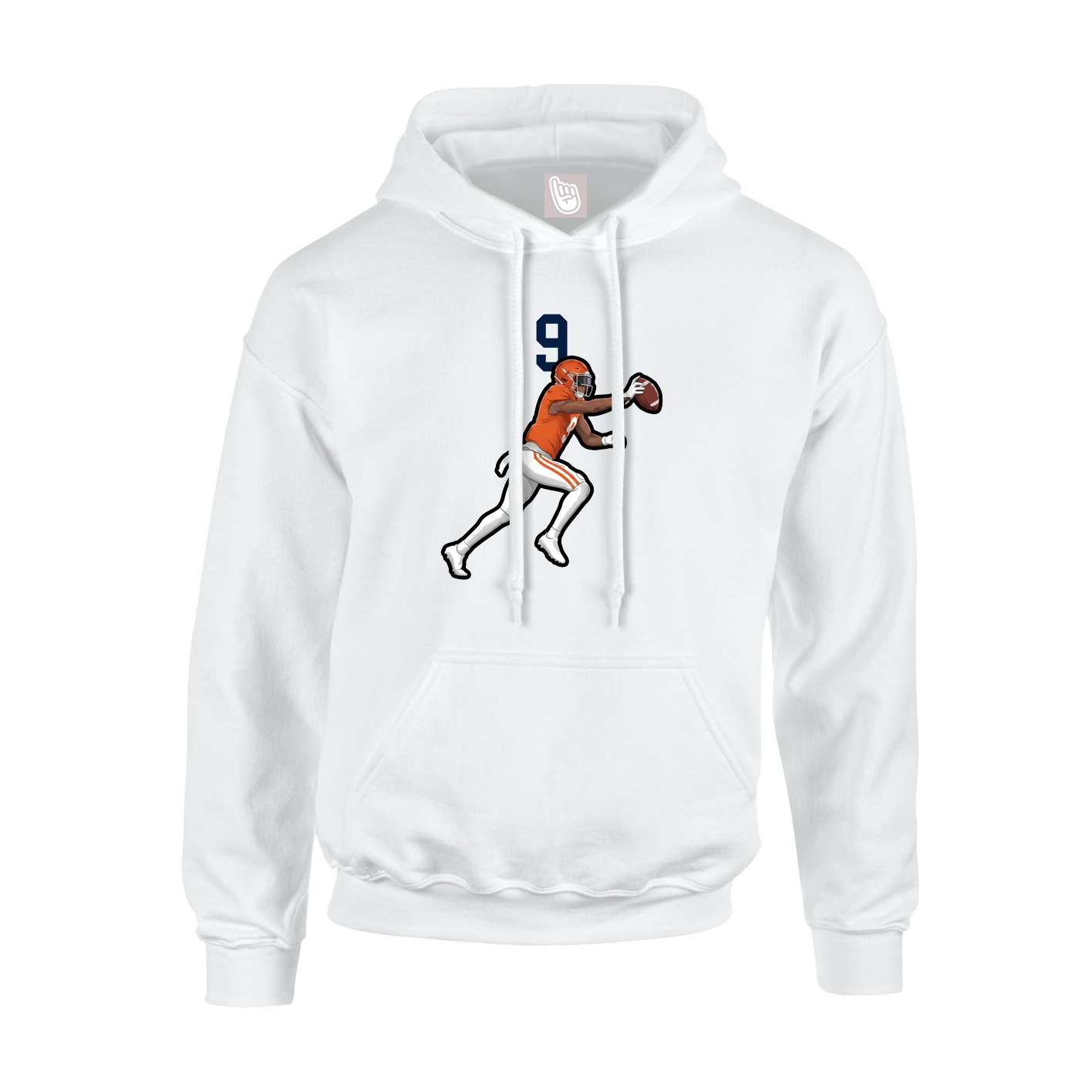 Youth Hoodie — Number Top in White