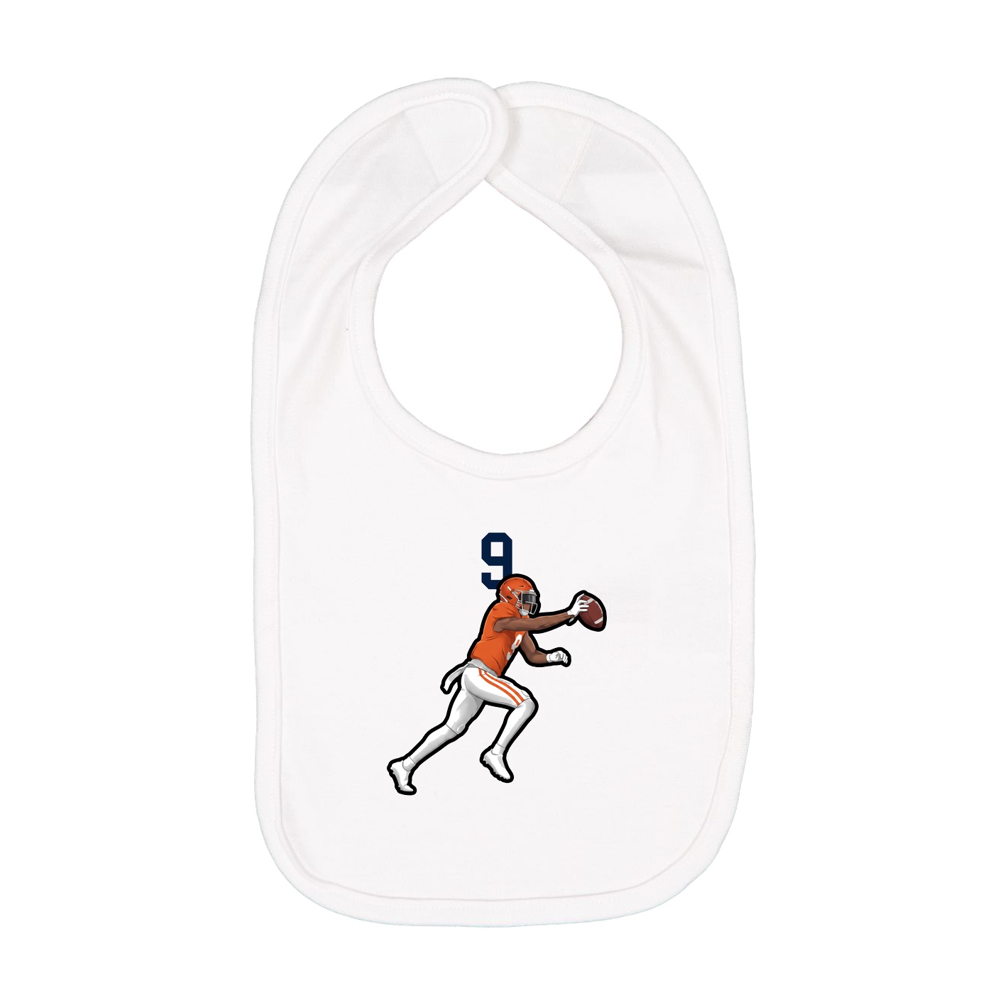 Infant Bib — Number Top in White