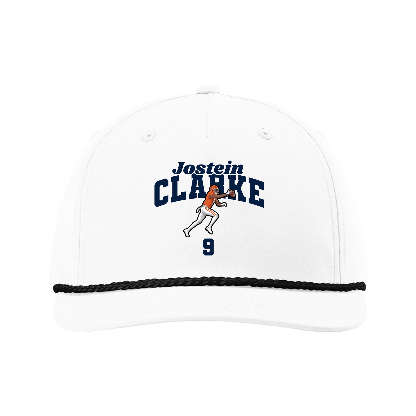 Five-Panel Classic Rope Cap — Signature Arch in White
