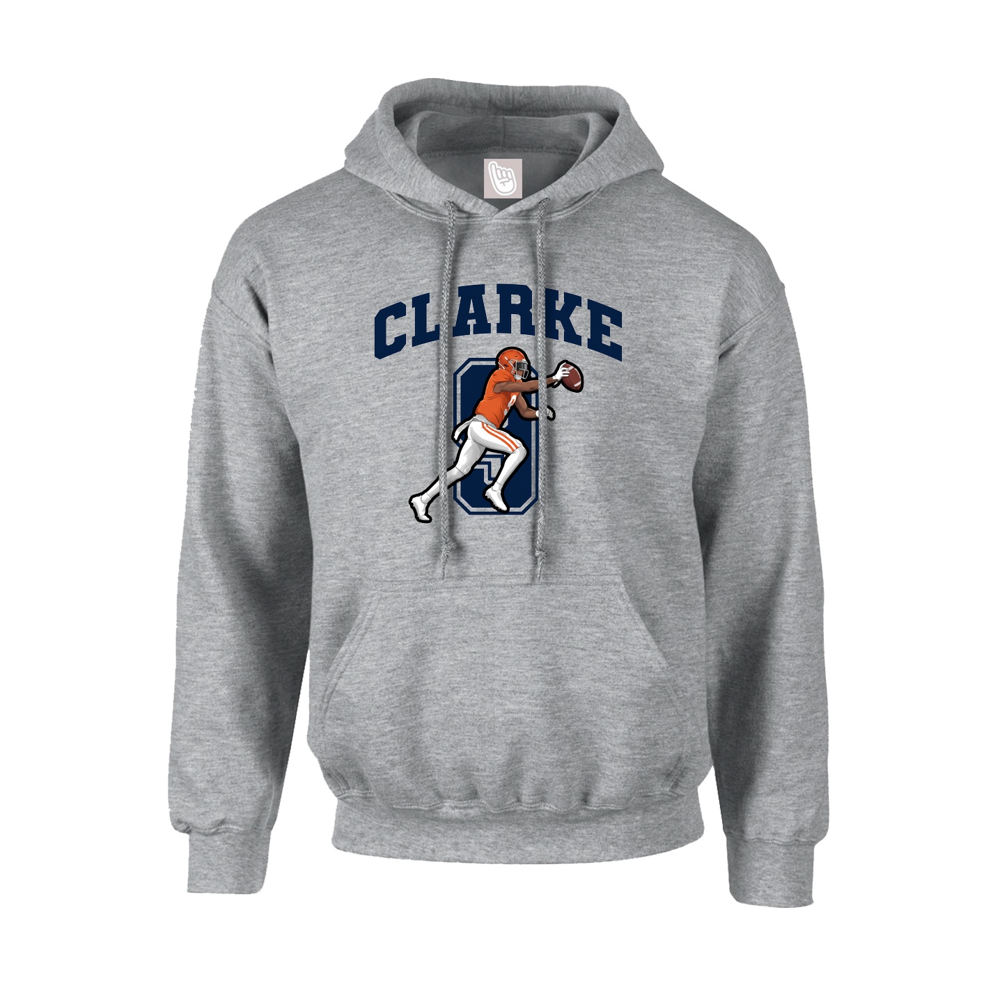 Youth Hoodie — Number in Grey