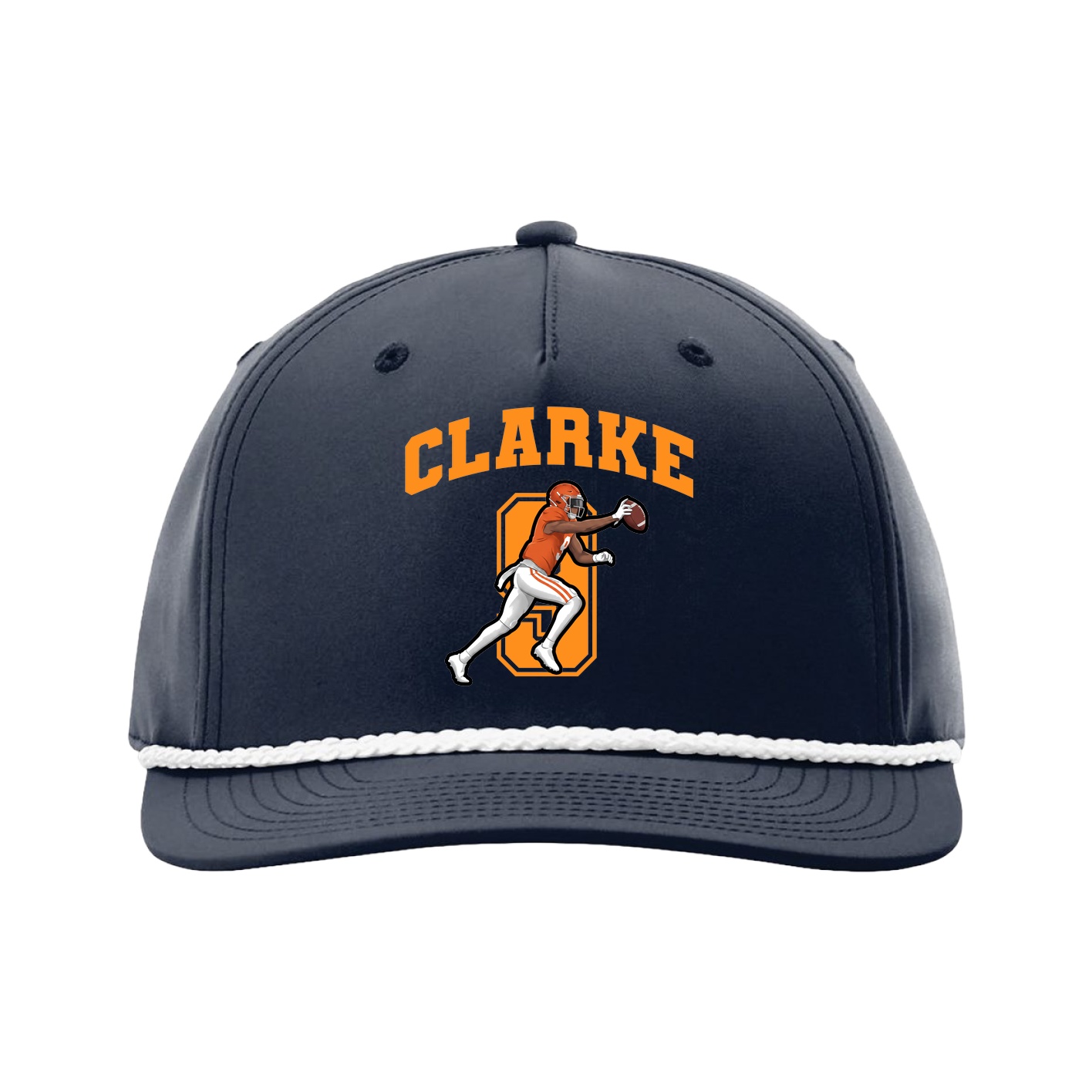 Five-Panel Classic Rope Cap — Number in Navy