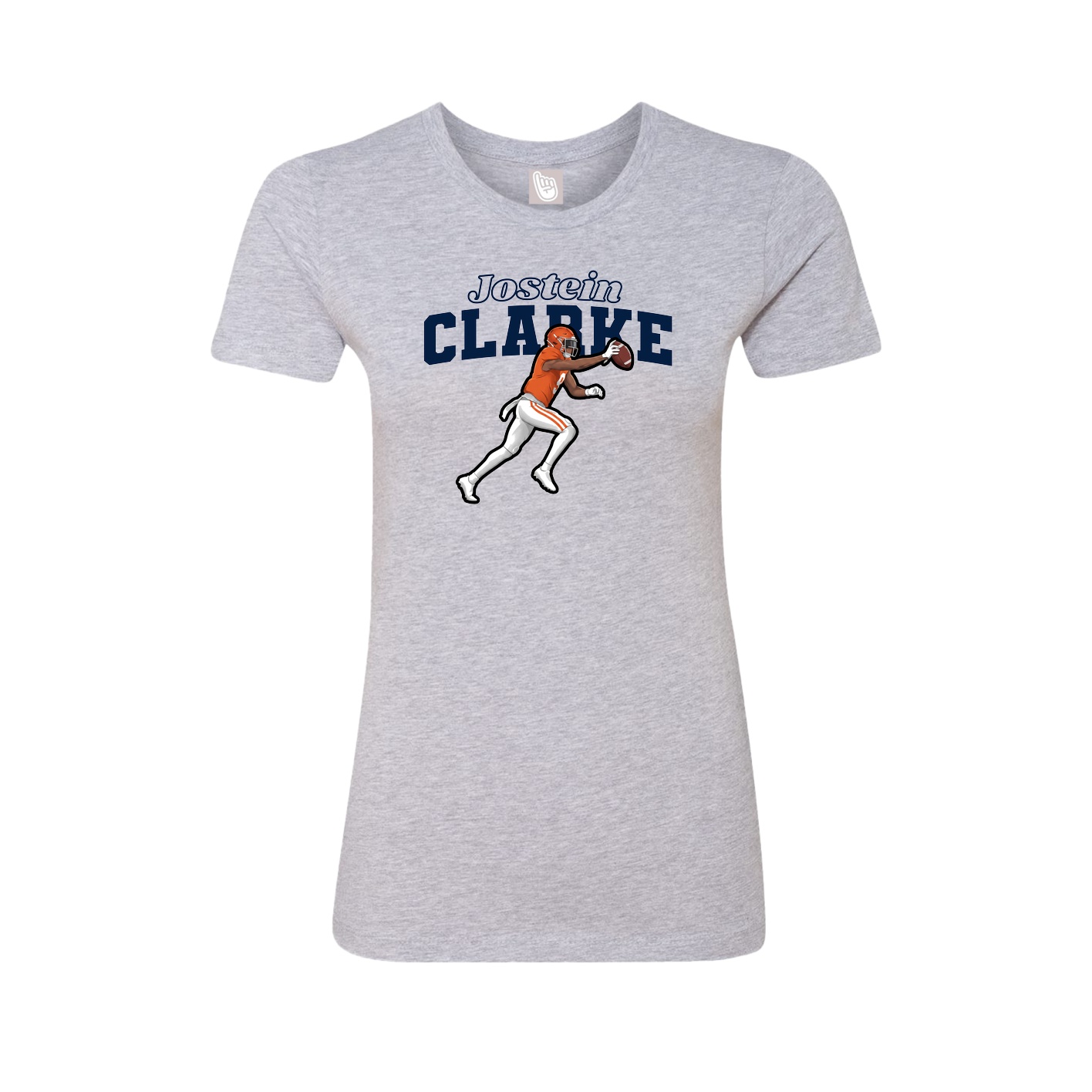Fitted Women's Tee — Name Arch in Grey