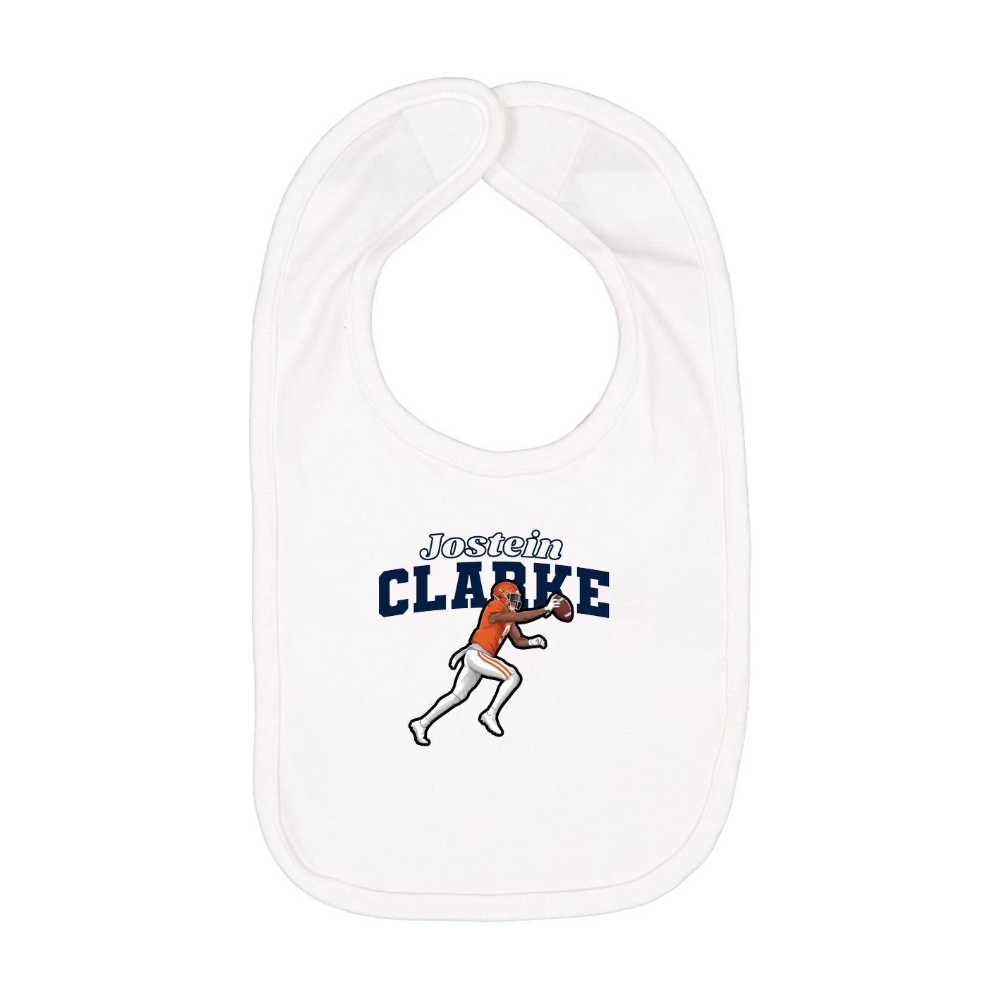 Infant Bib — Name Arch in White