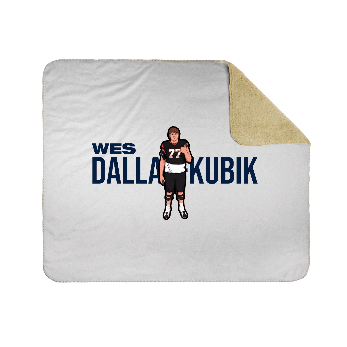 Throw Blanket — Player Name in White