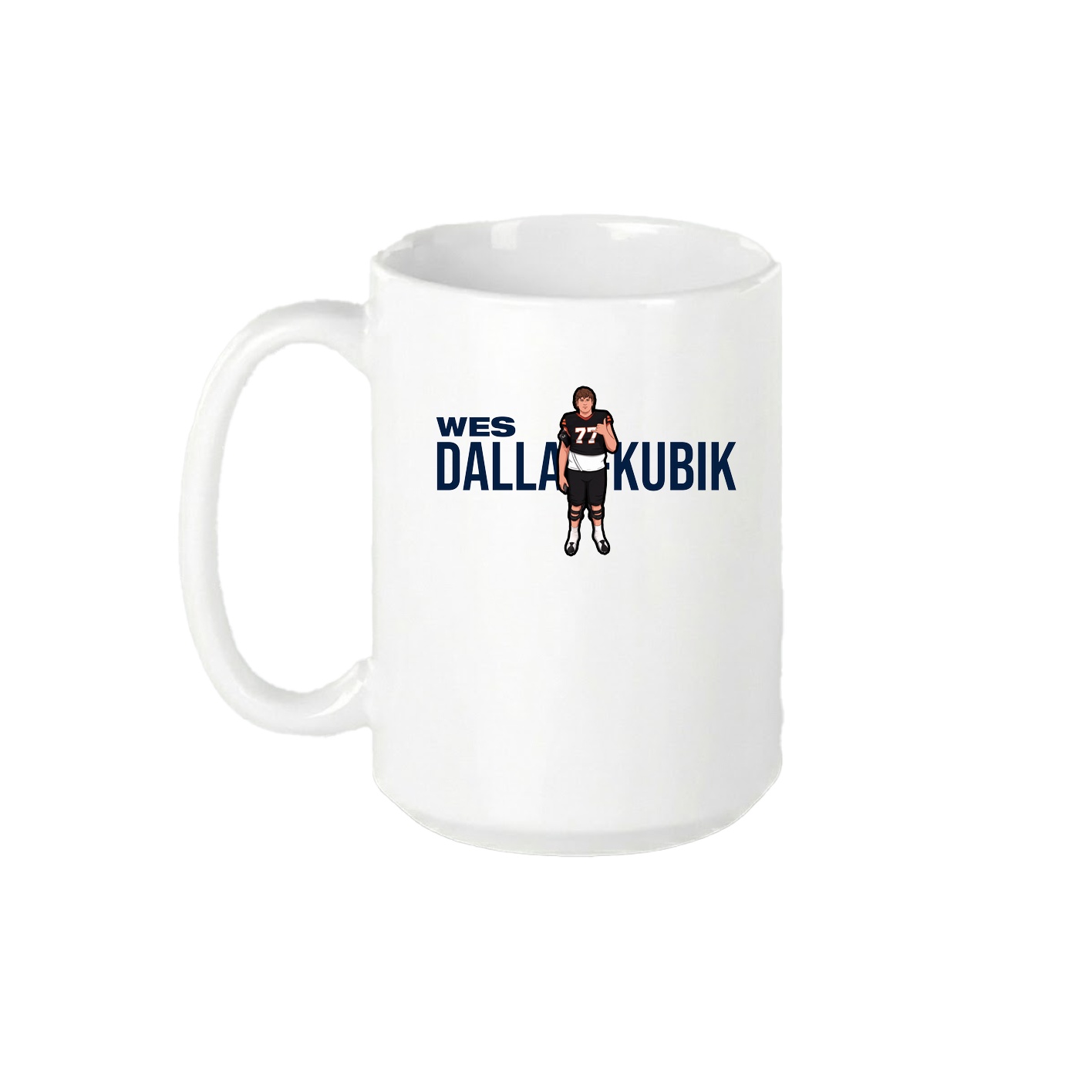 15oz Coffee Mug — Player Name in White