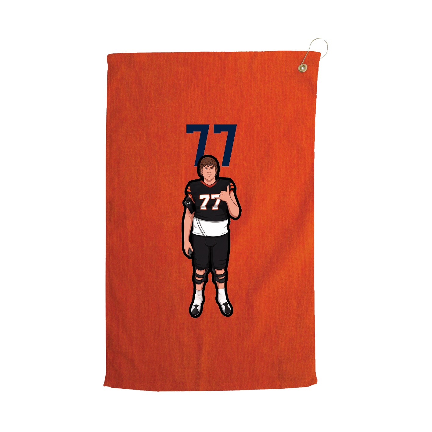 Golf Towel — Number Top in Orange