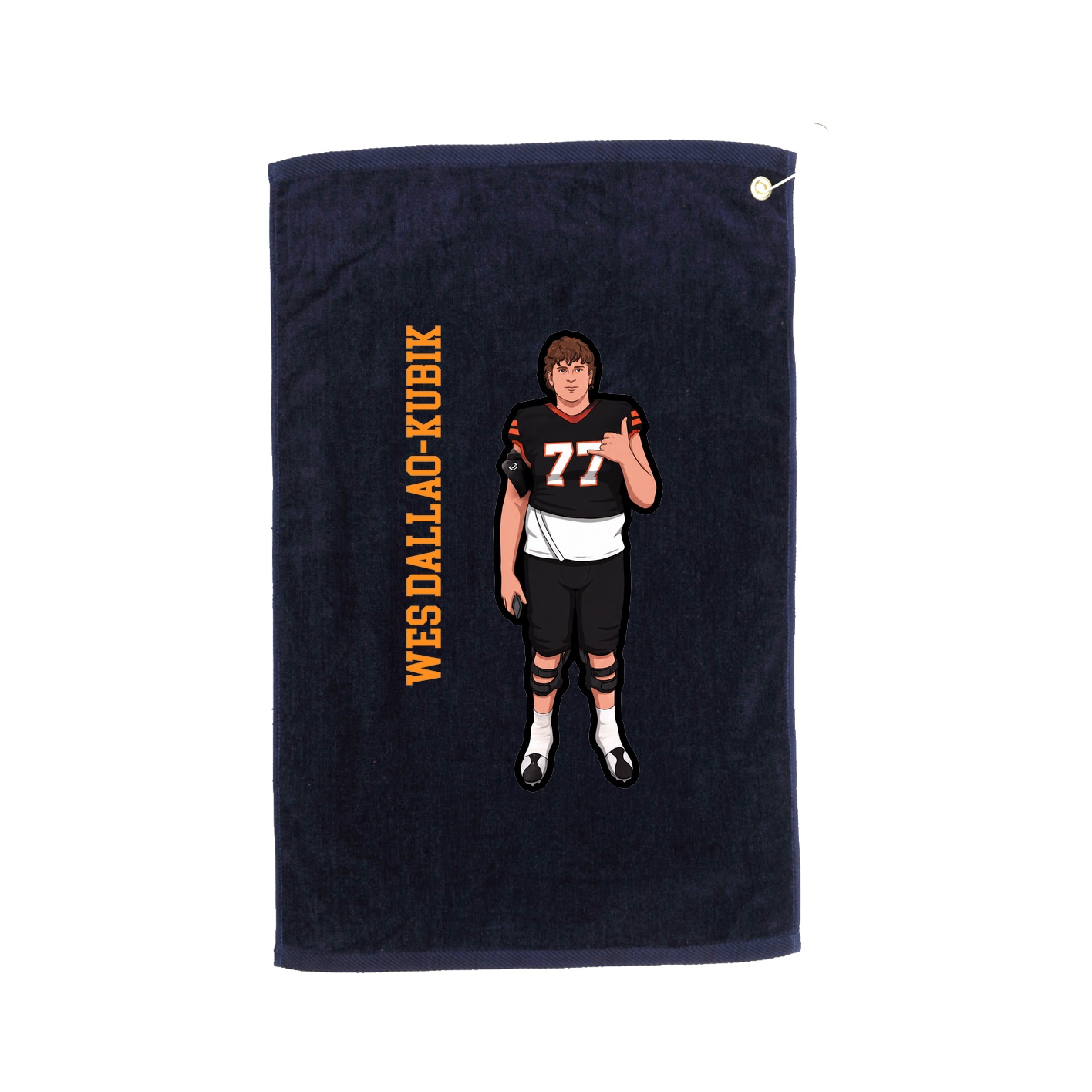 Golf Towel — Name Vertical in Navy