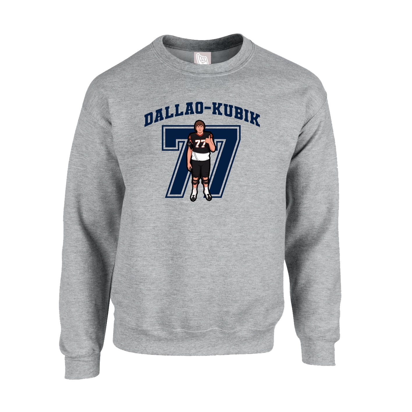 Fleece Crew — Number in Grey
