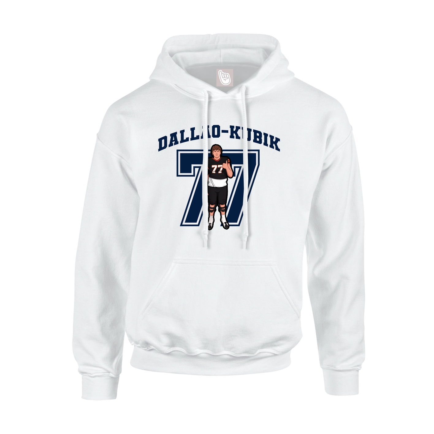 Youth Hoodie — Number in White