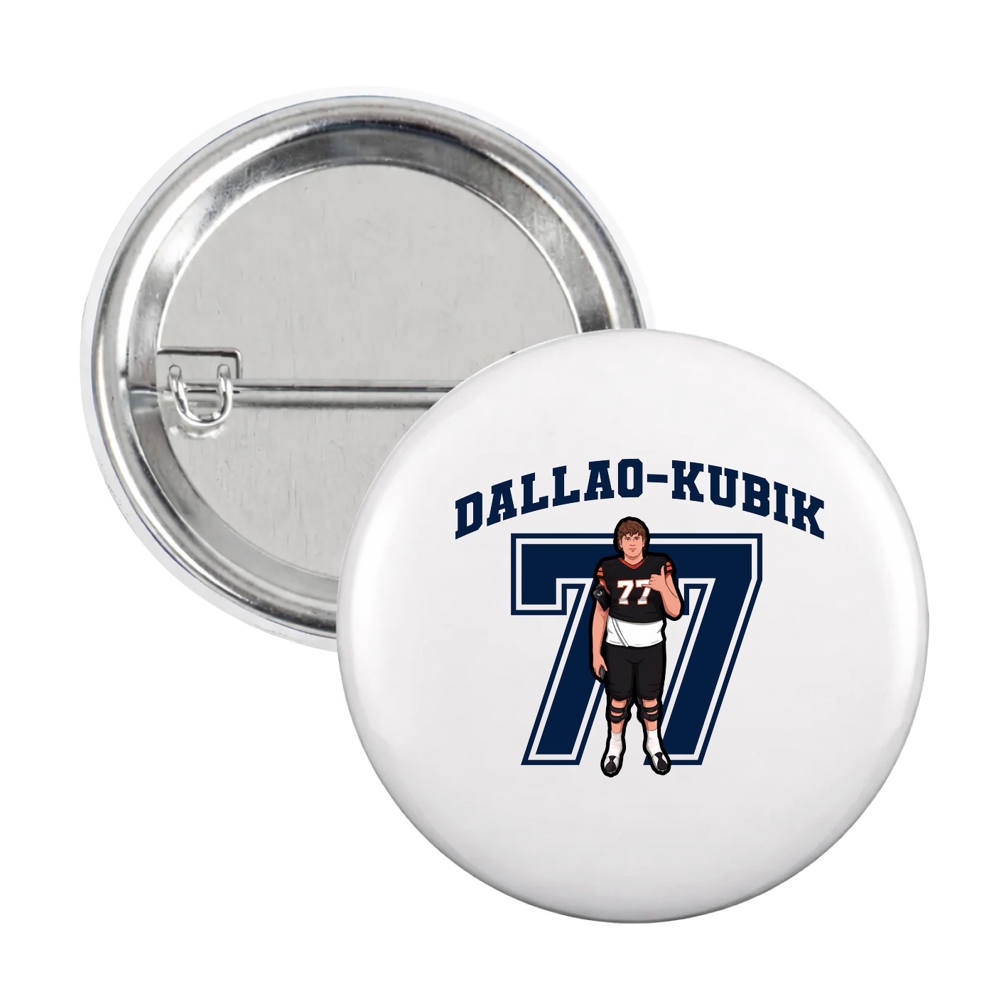 Game Day Button — Number in White