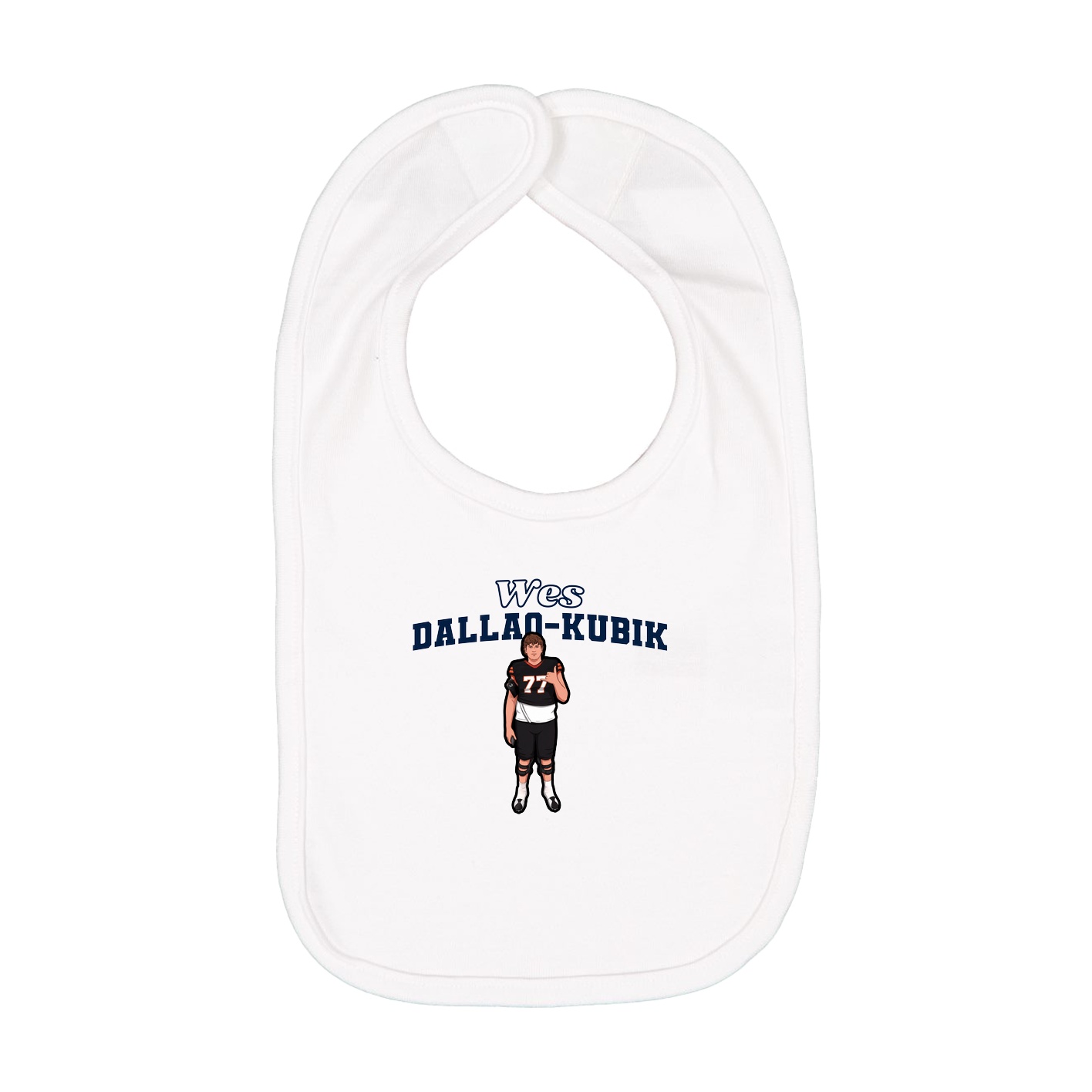 Infant Bib — Name Arch in White